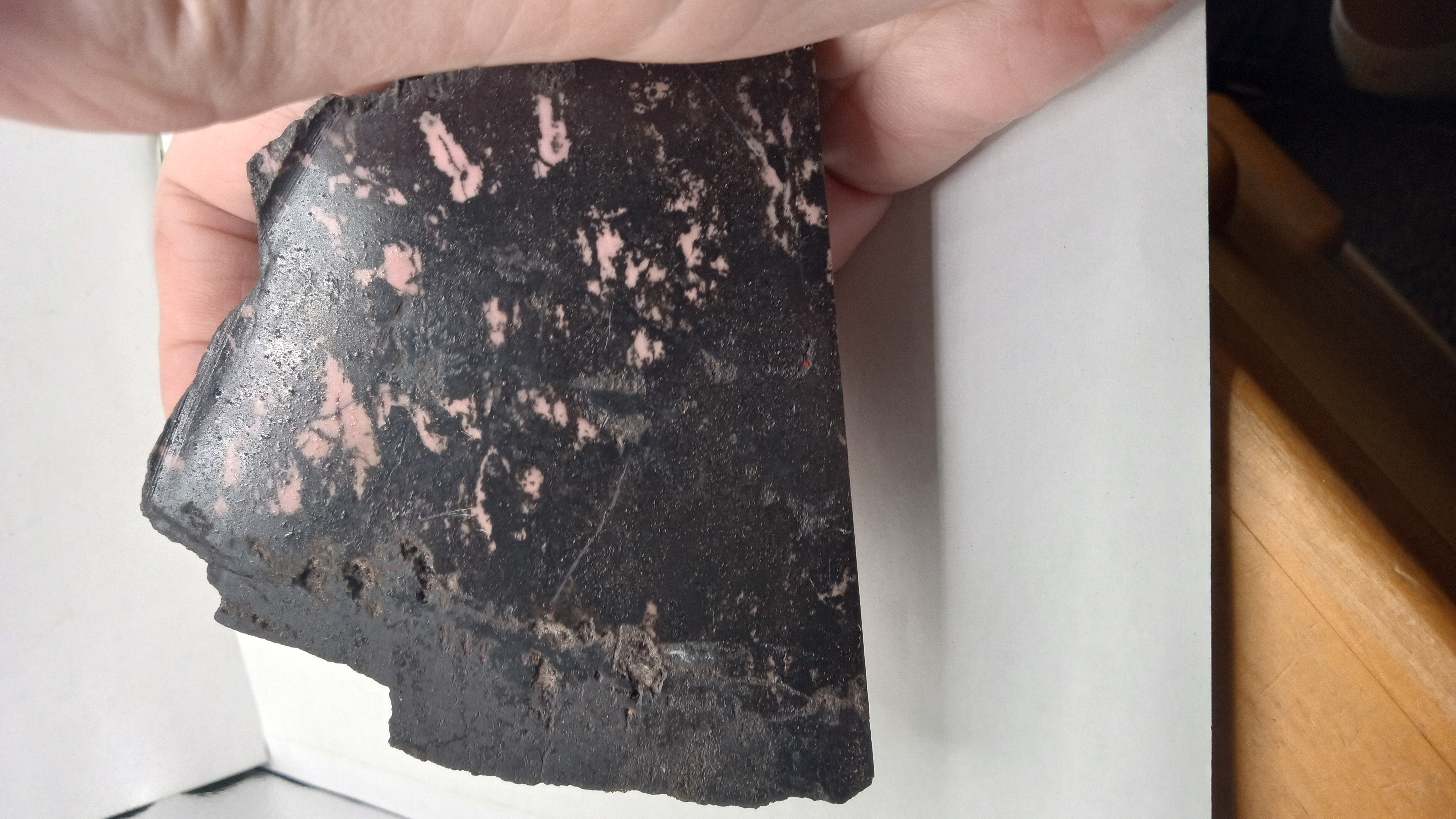 Rhodonite in Black Basalt- Eastern Europe ~