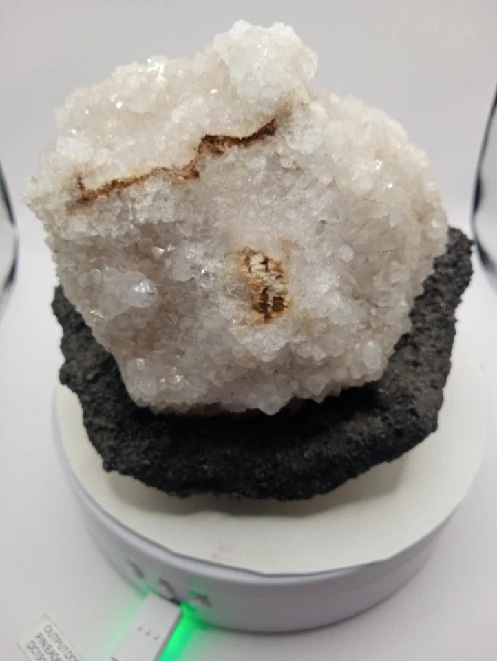 Rare Black Pyrite Fine Crystals w/ Clear Quartz -
