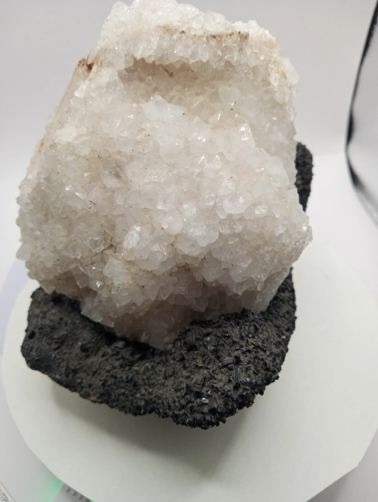 Rare  Black Pyrite Fine Crystals w/ Clear Quartz -