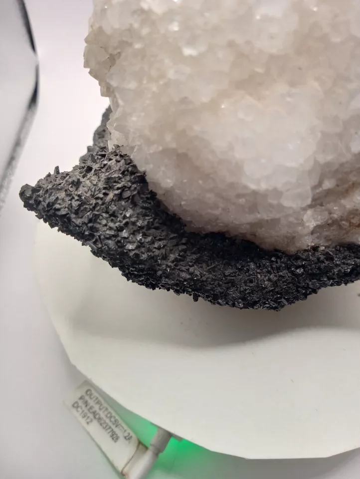 Rare  Black Pyrite Fine Crystals w/ Clear Quartz -