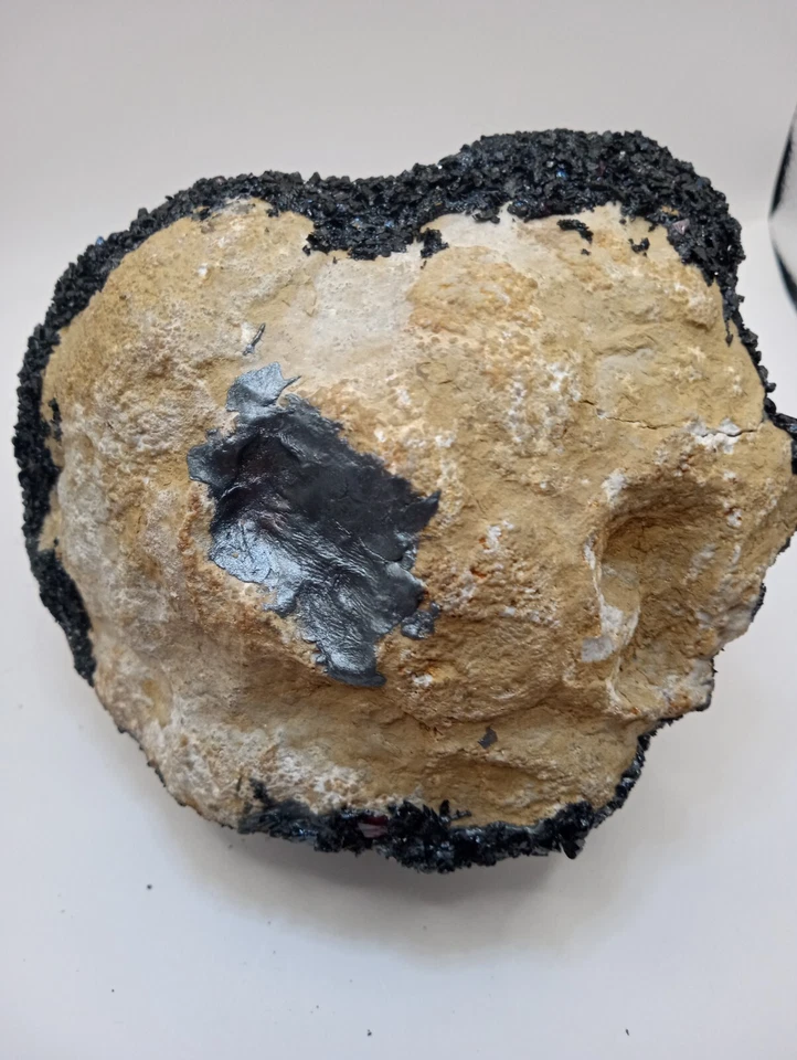 Rare  Black Pyrite Fine Crystals w/ Clear Quartz -