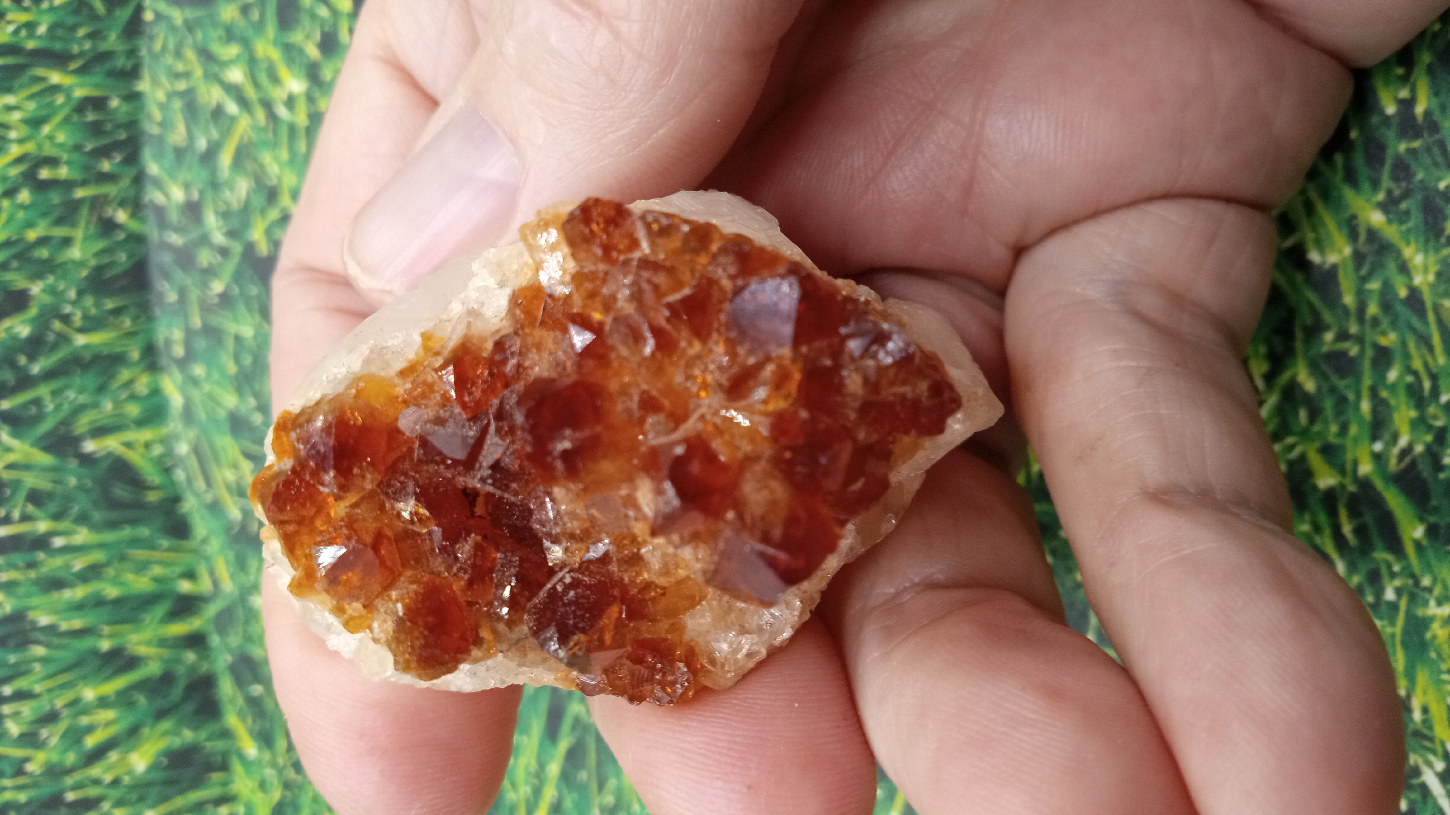 Citrine Radiant on White Quartz Mineral Specimen - Colorado -