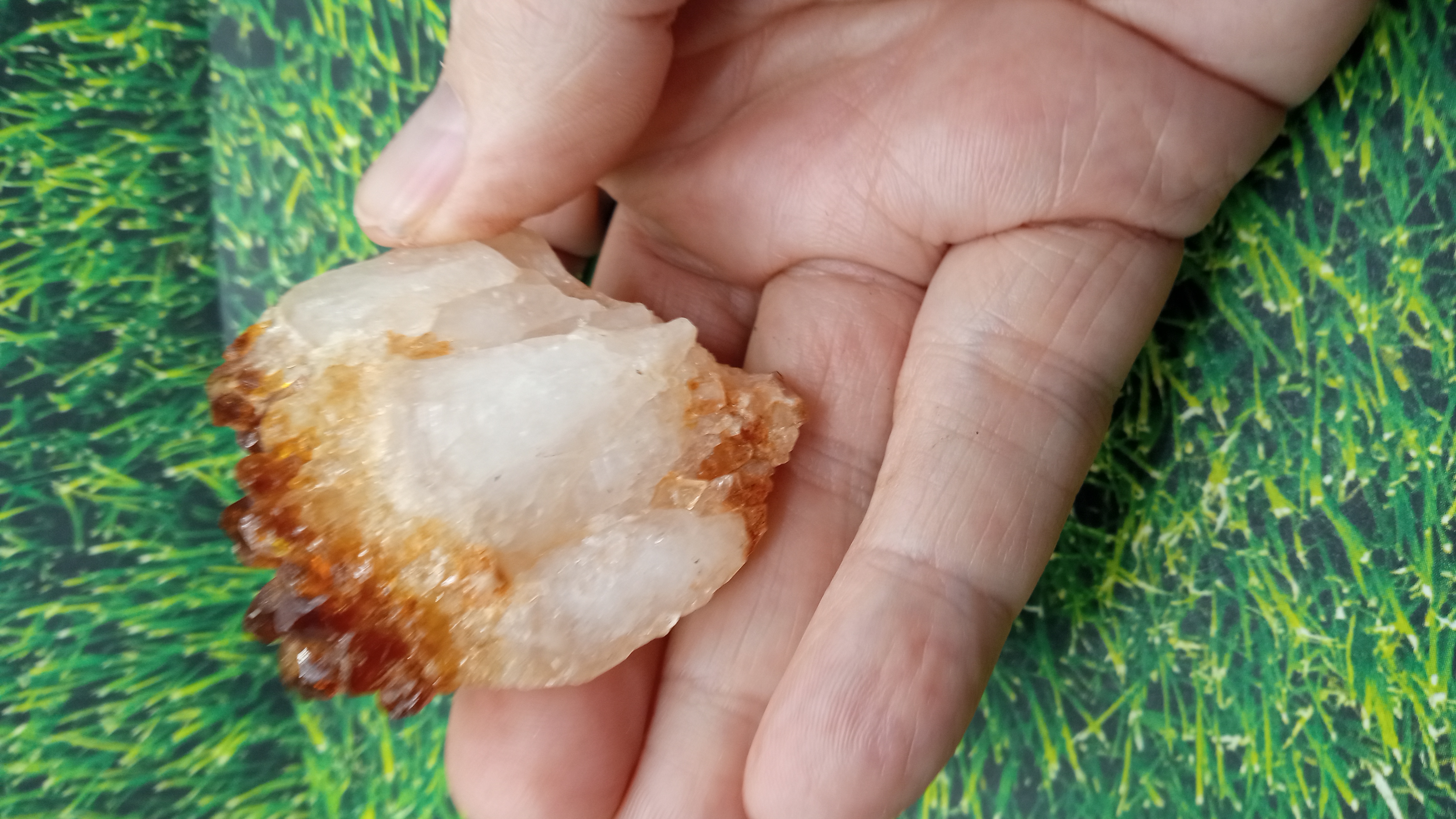 Citrine Radiant on White Quartz Mineral Specimen - Colorado -