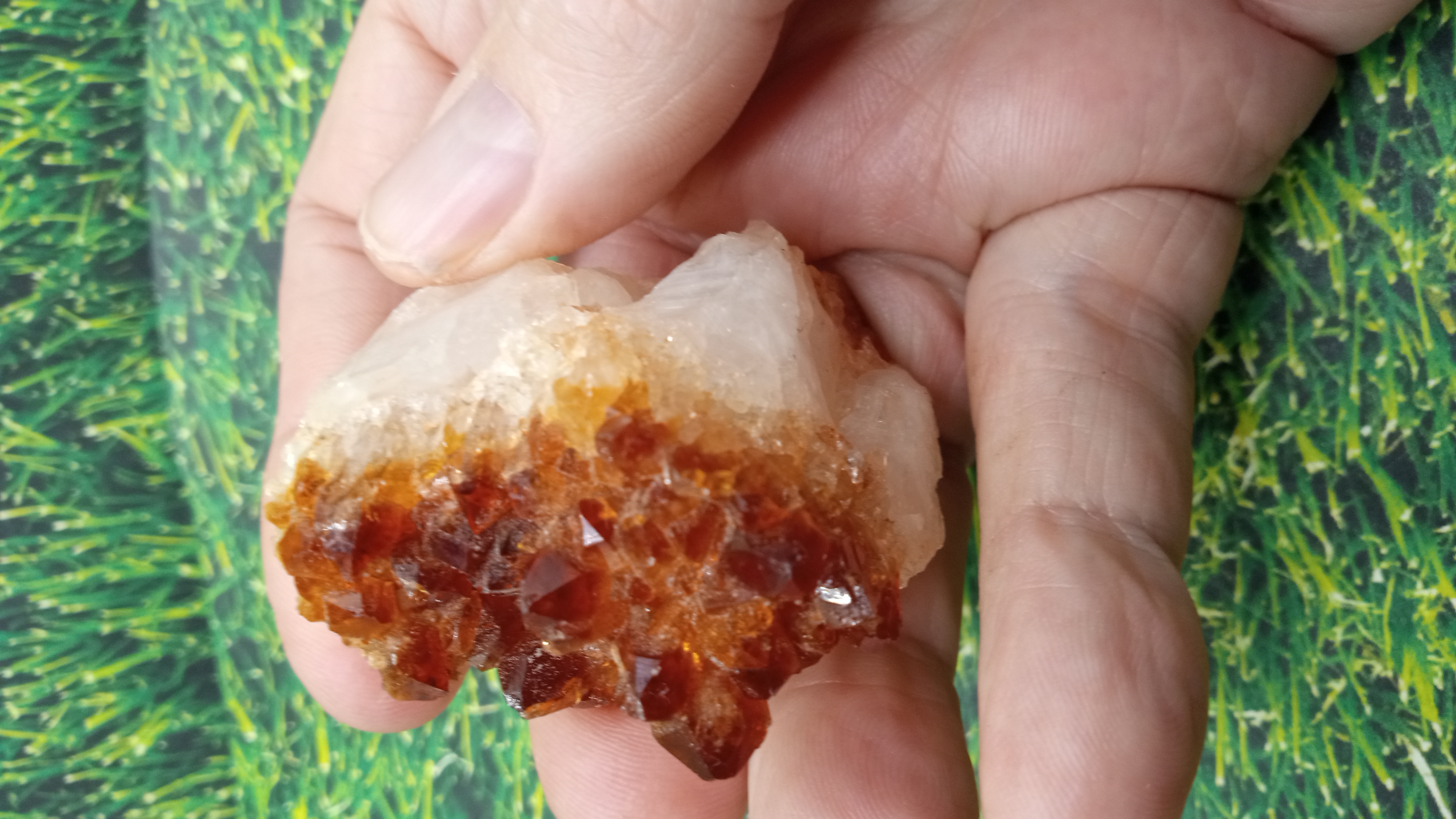 Citrine Radiant on White Quartz Mineral Specimen - Colorado -