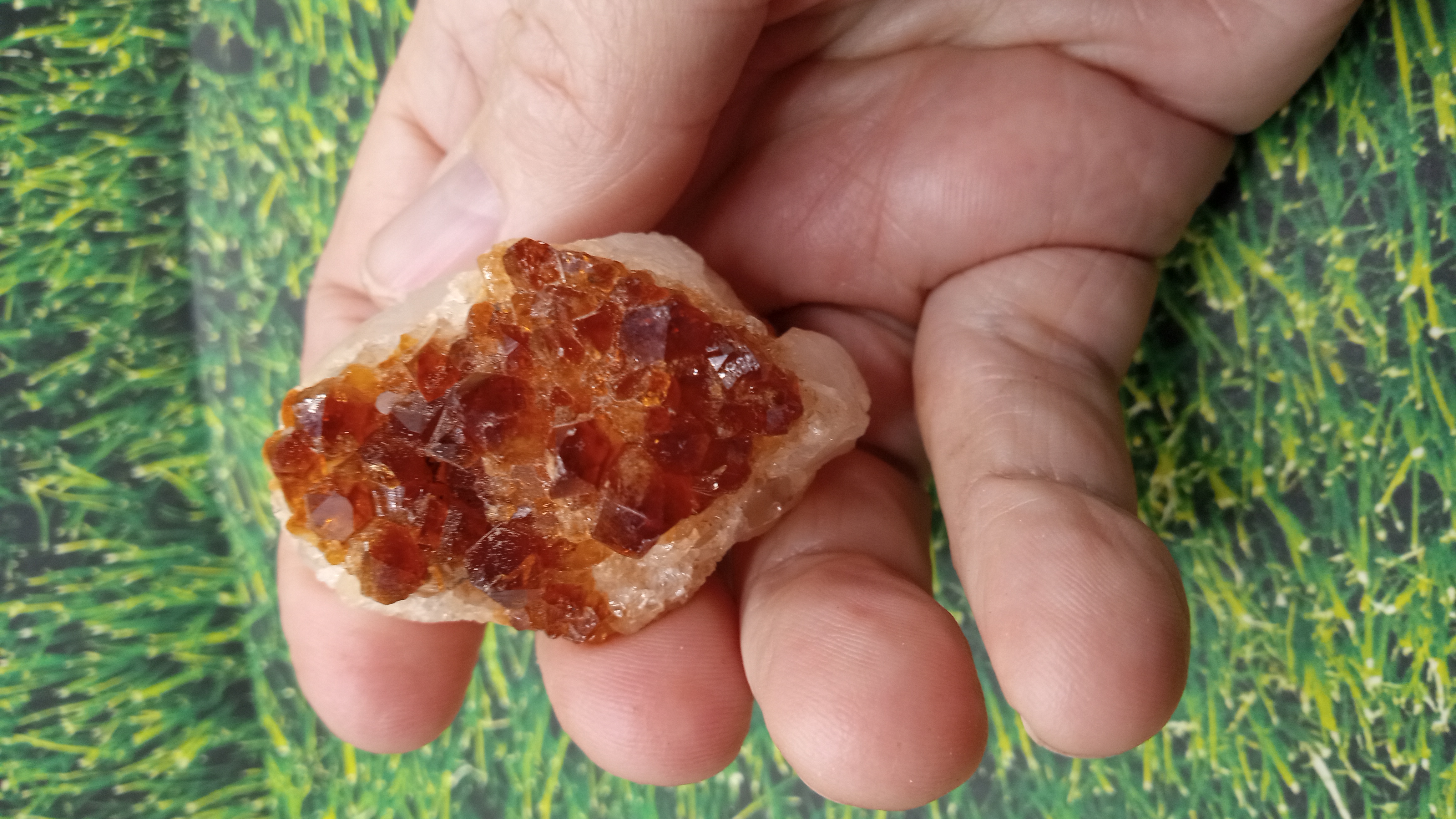 Citrine Radiant on White Quartz Mineral Specimen - Colorado -