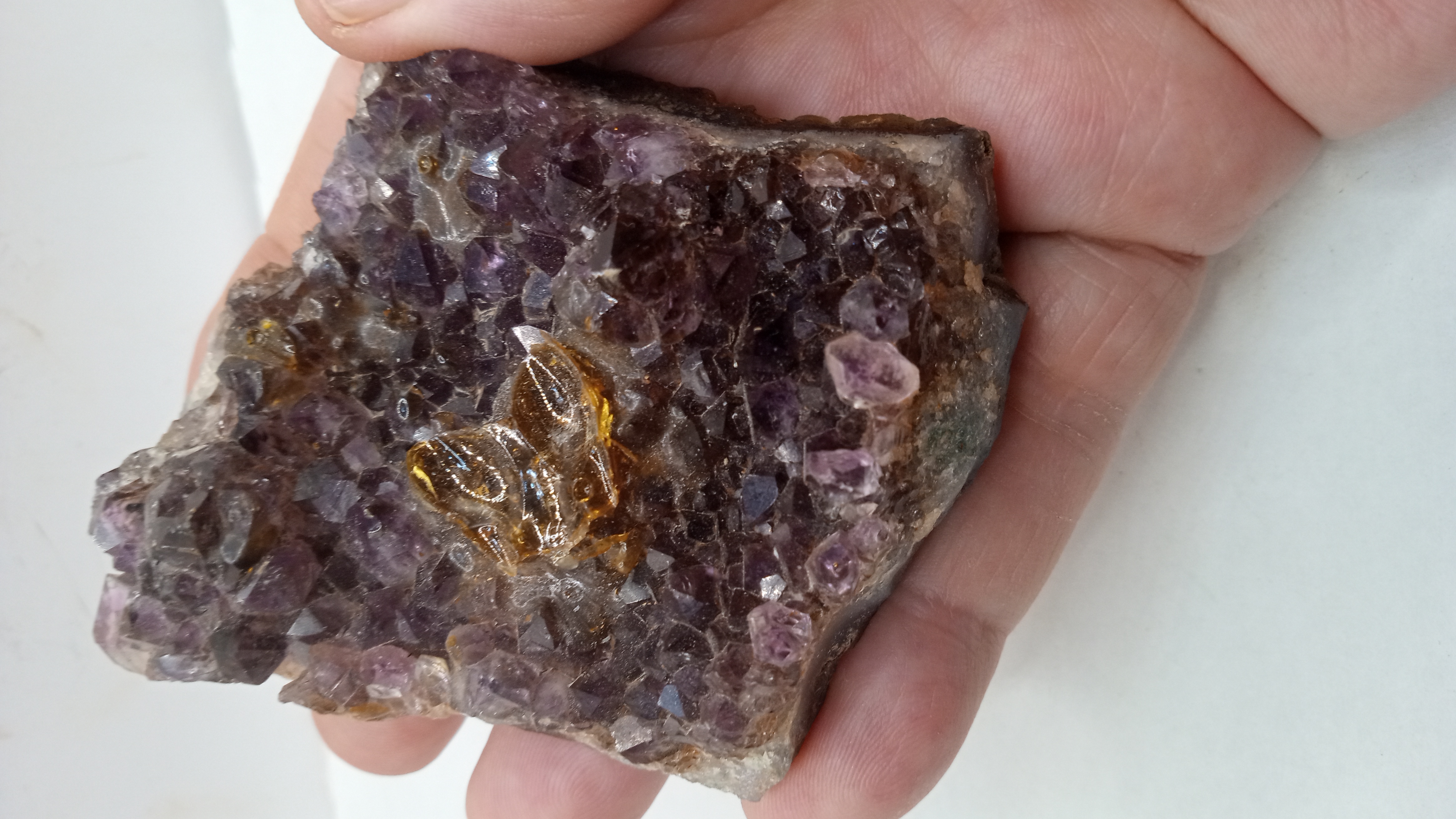 Rare Purple Amethyst with Gold Colors
