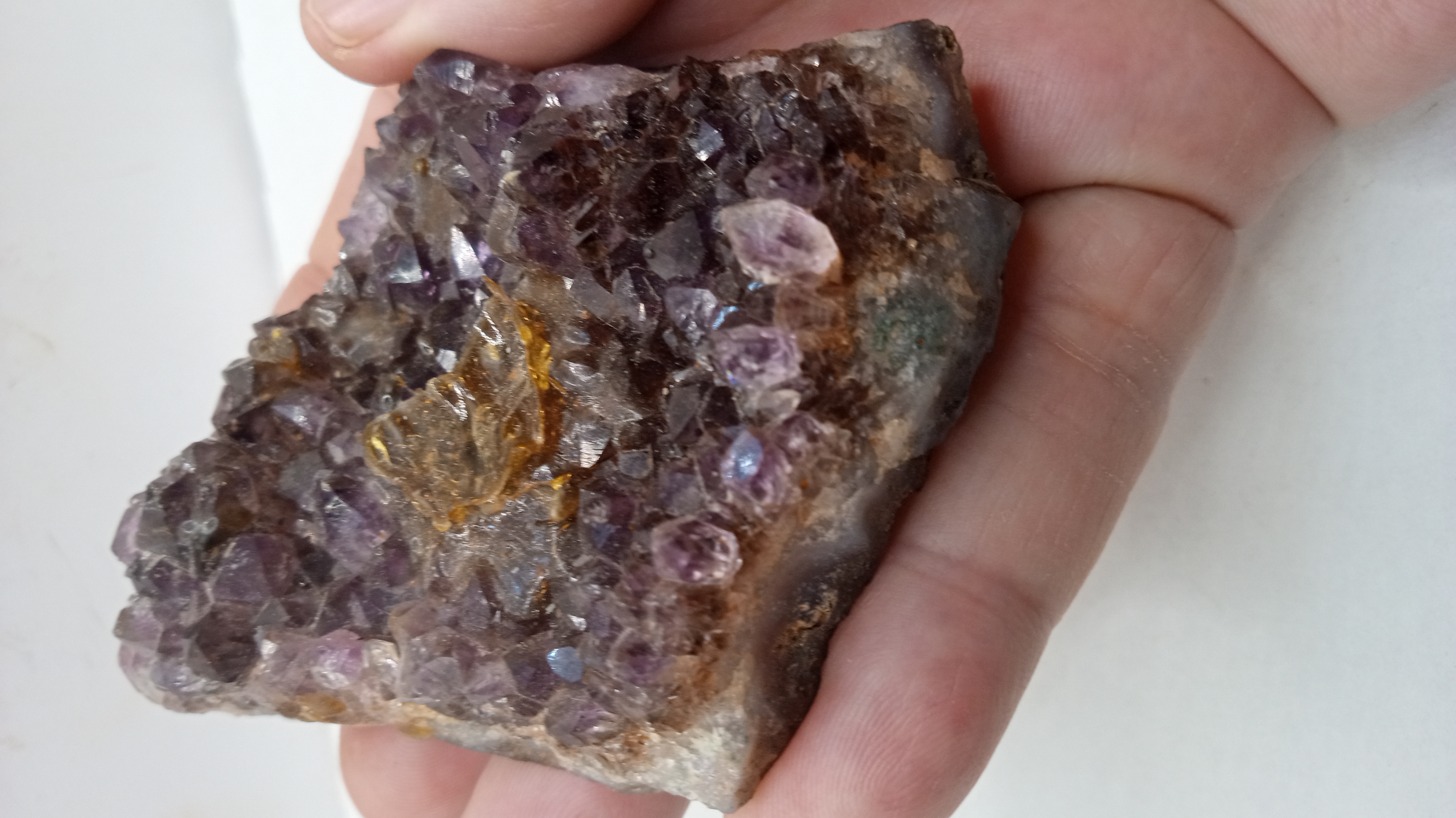 Rare Purple Amethyst with Gold Colors