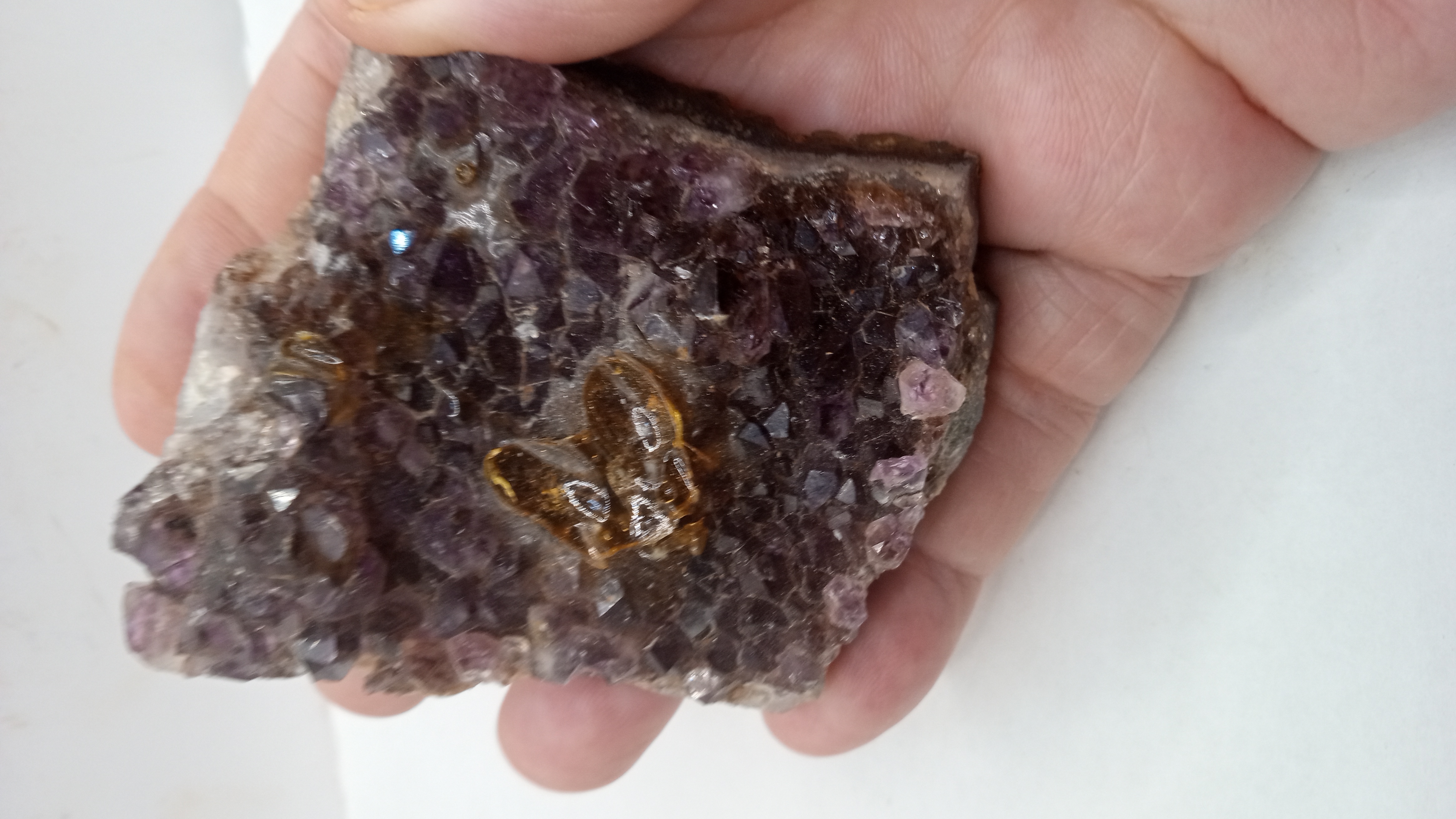 Rare Purple Amethyst with Gold Colors