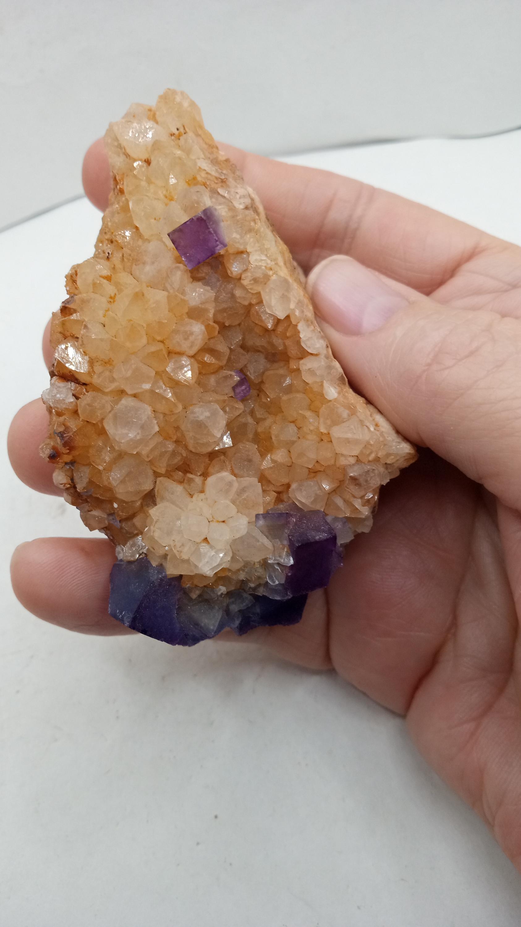 Citrine w/ Purple Fluorite Mineral Specimen ~Arizona ~