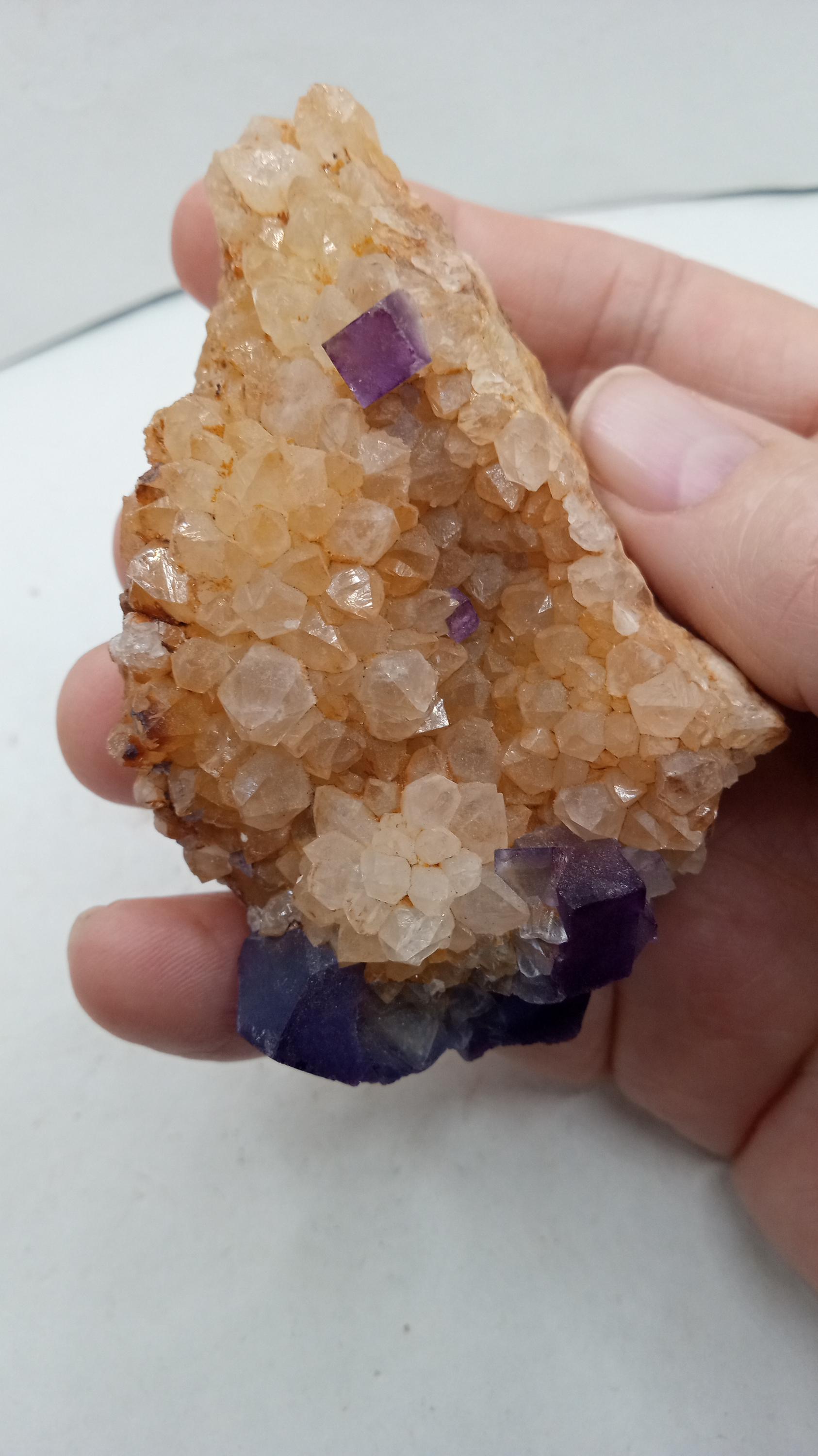 Citrine w/ Purple Fluorite Mineral Specimen ~Arizona ~
