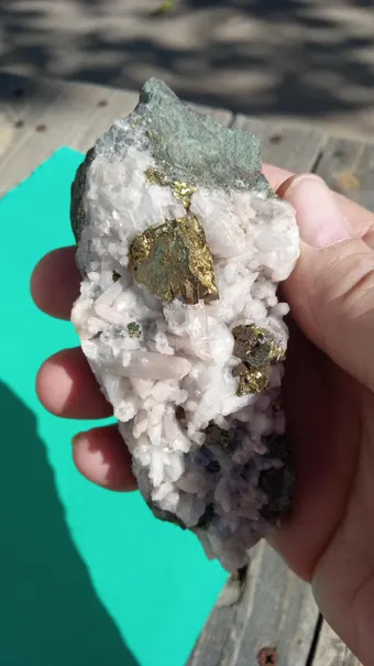 Very Nice Chalcopyrite with Stilbite Mineral