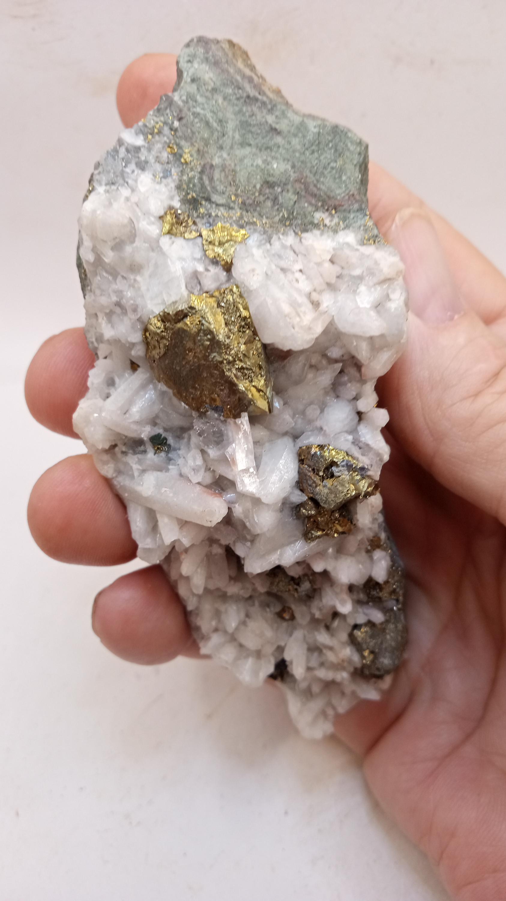 Very Nice Chalcopyrite with Stilbite Mineral