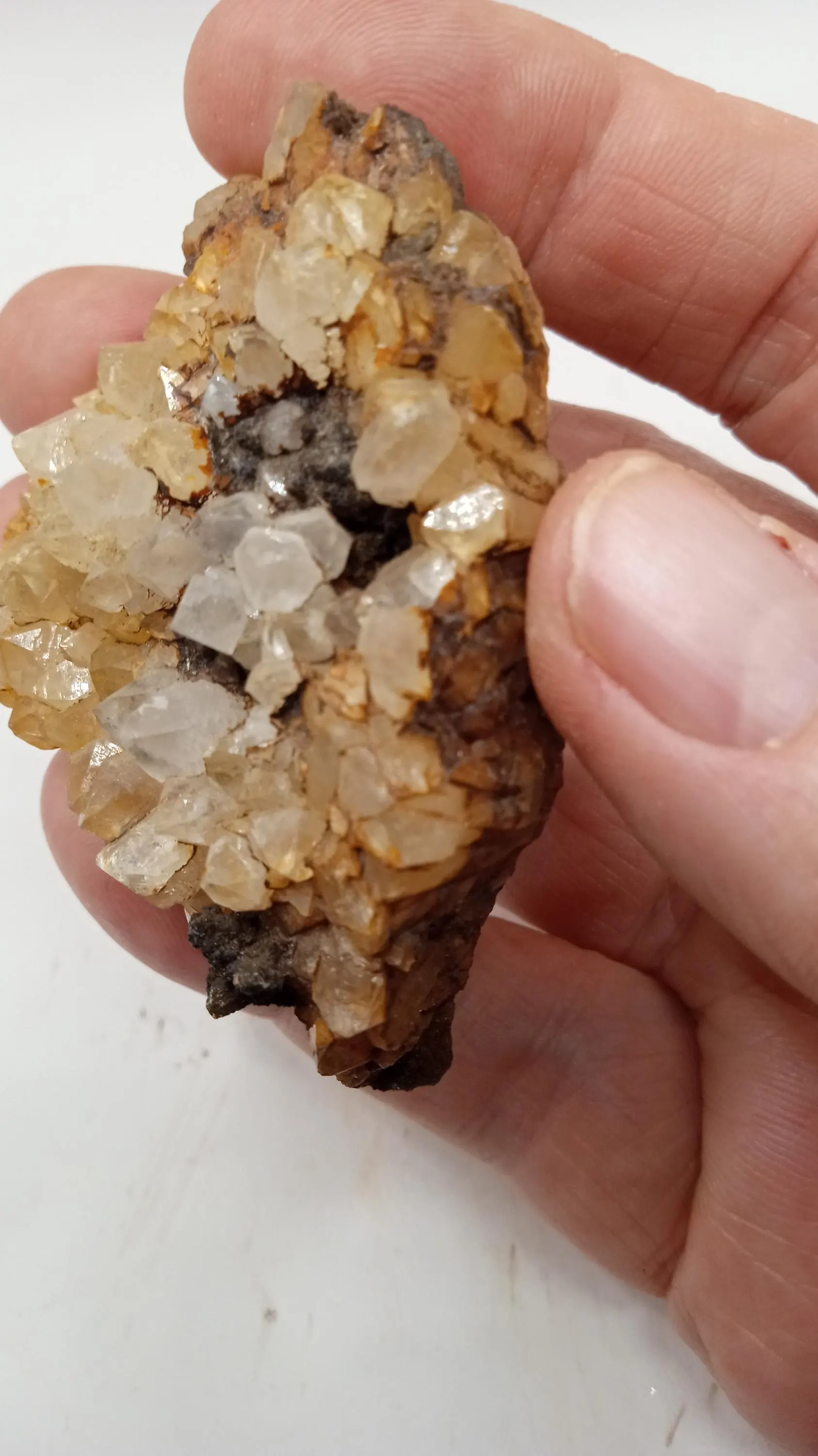 Ferruginous Quartz Crystals Mineral Specimen