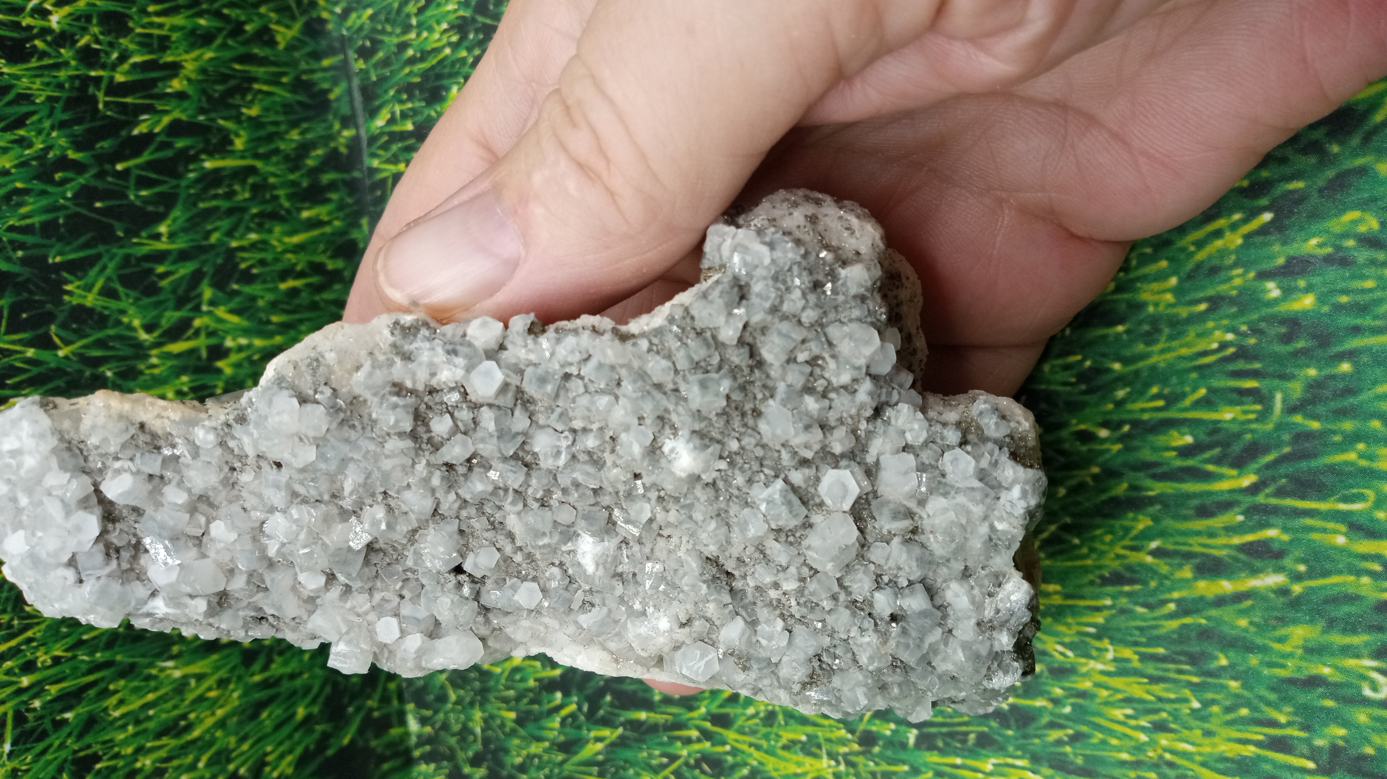 Stunning Silver Quartz w/ Tourmaline /Chalcedony