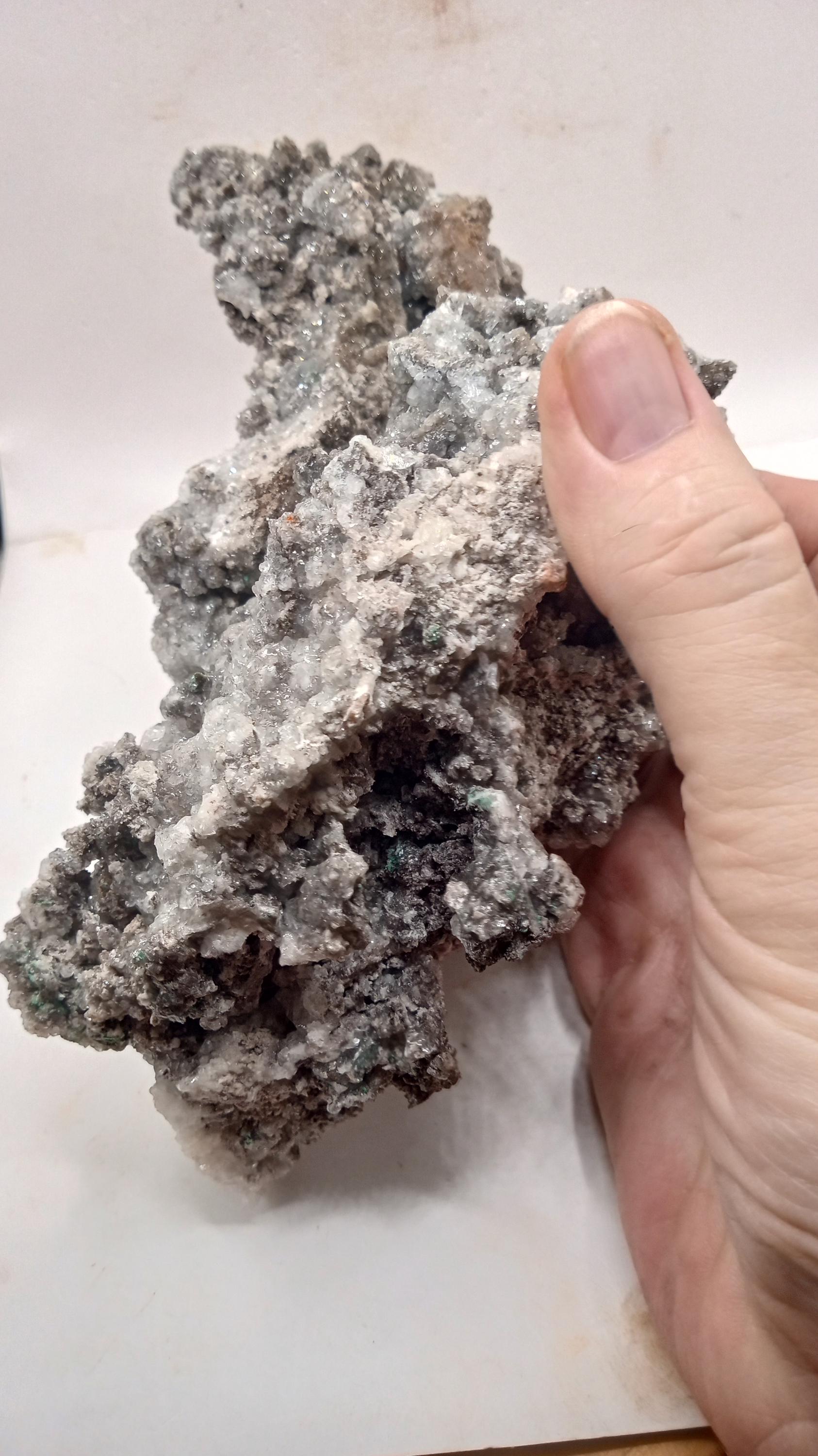 Smoky Quartz with Hemimorphite with a touch of Nickeline