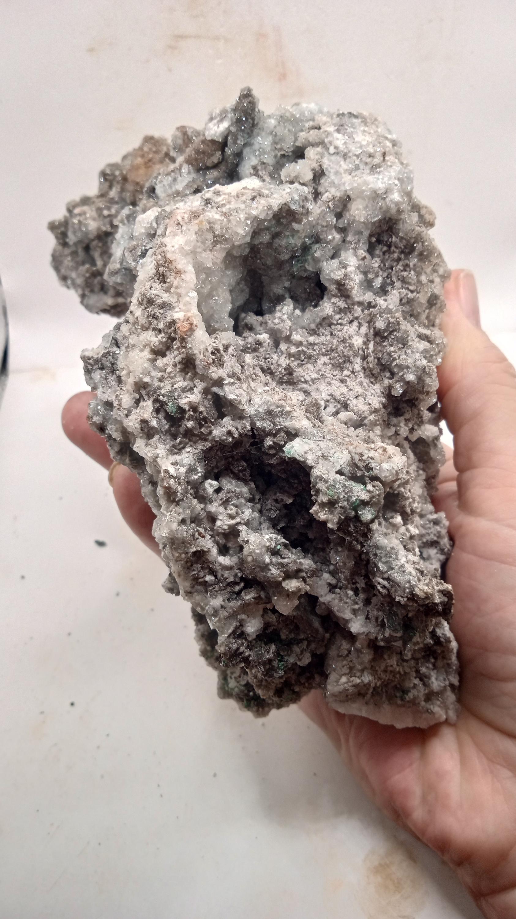Smoky Quartz with Hemimorphite with a touch of Nickeline