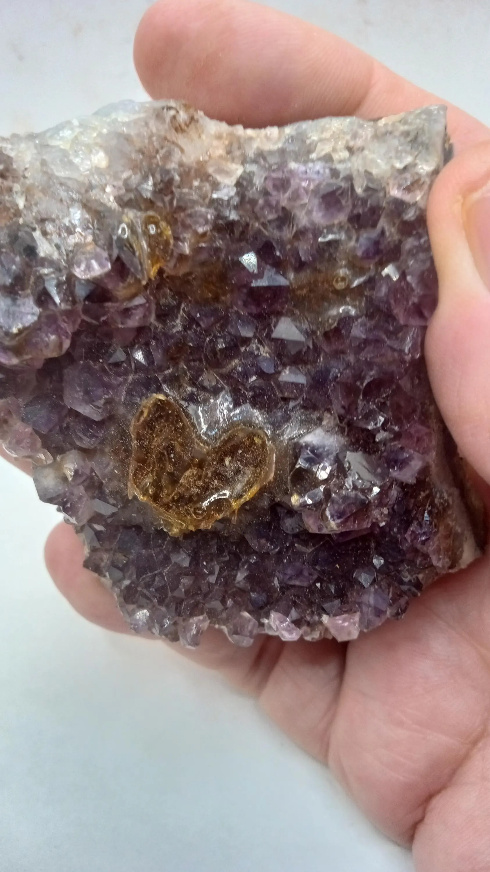 Rare Purple Amethyst with Gold Colors