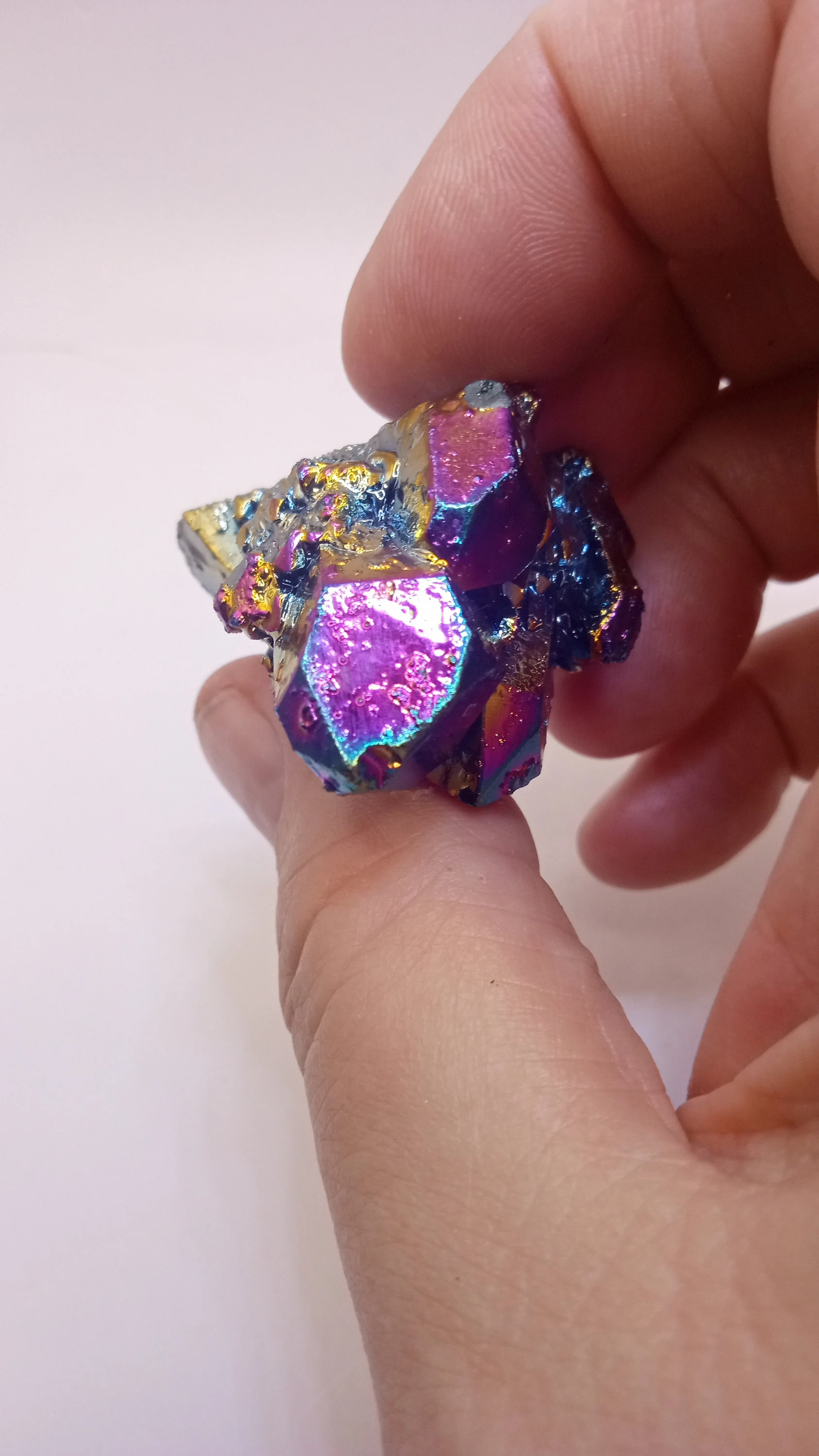 Titanium Rainbow Aura Crystal Quartz Cluster Specimen