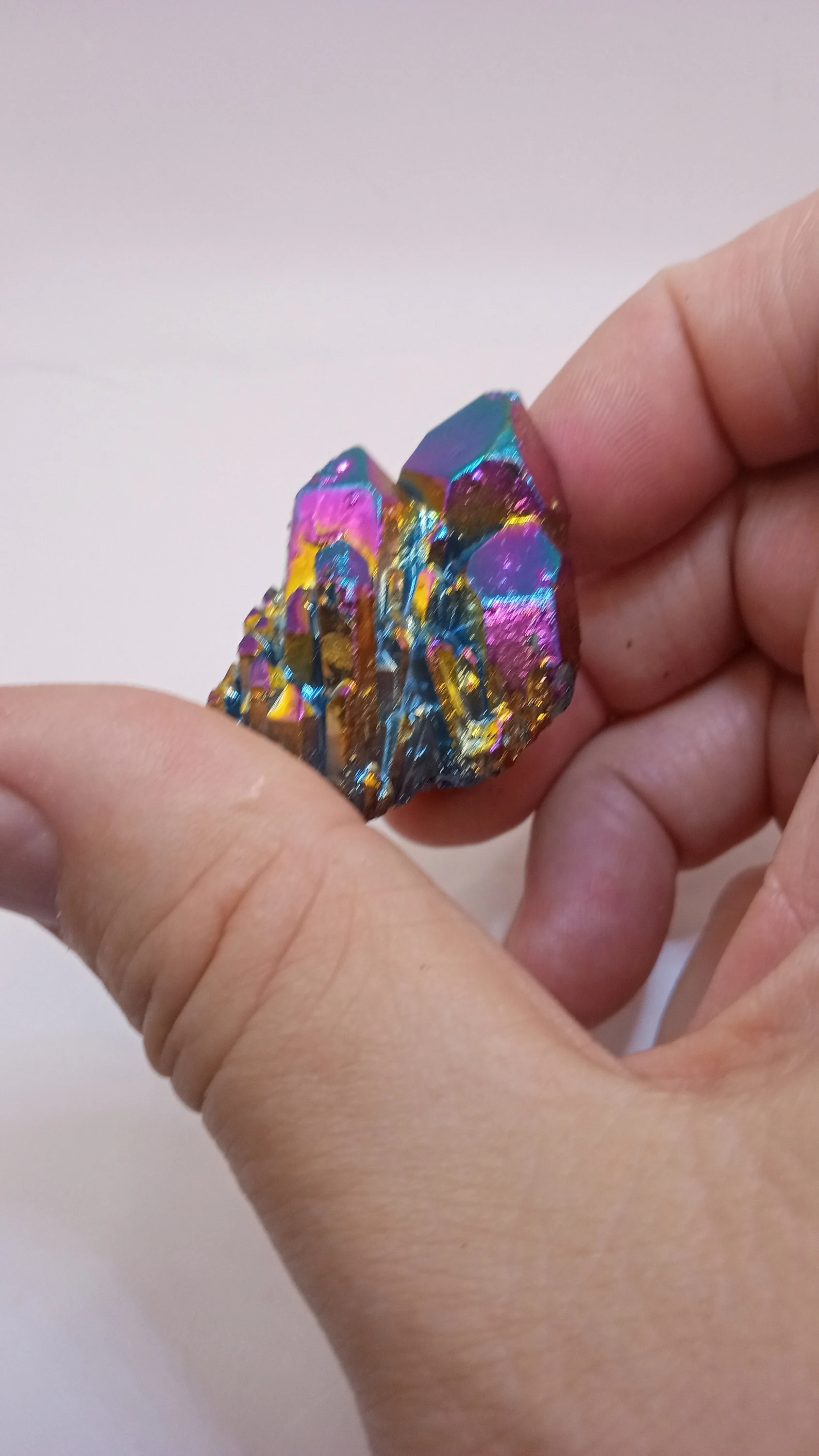 Titanium Rainbow Aura Crystal Quartz Cluster Specimen