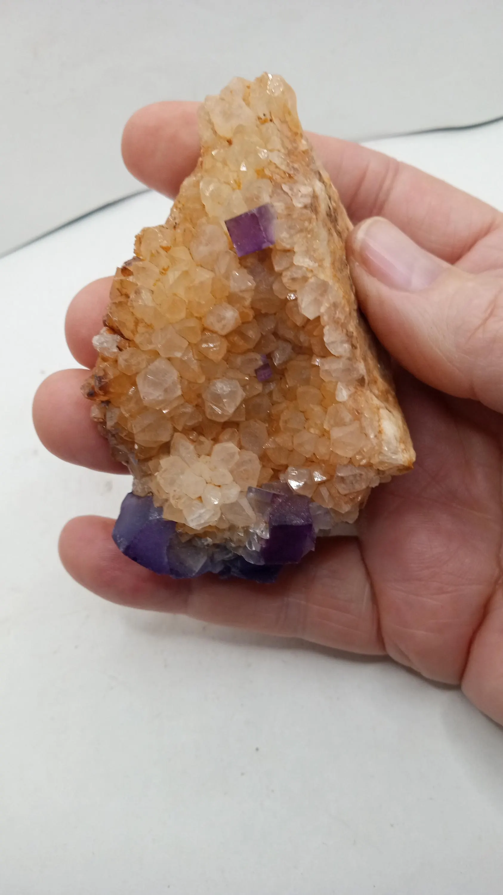 Citrine w/ Purple Fluorite Mineral Specimen