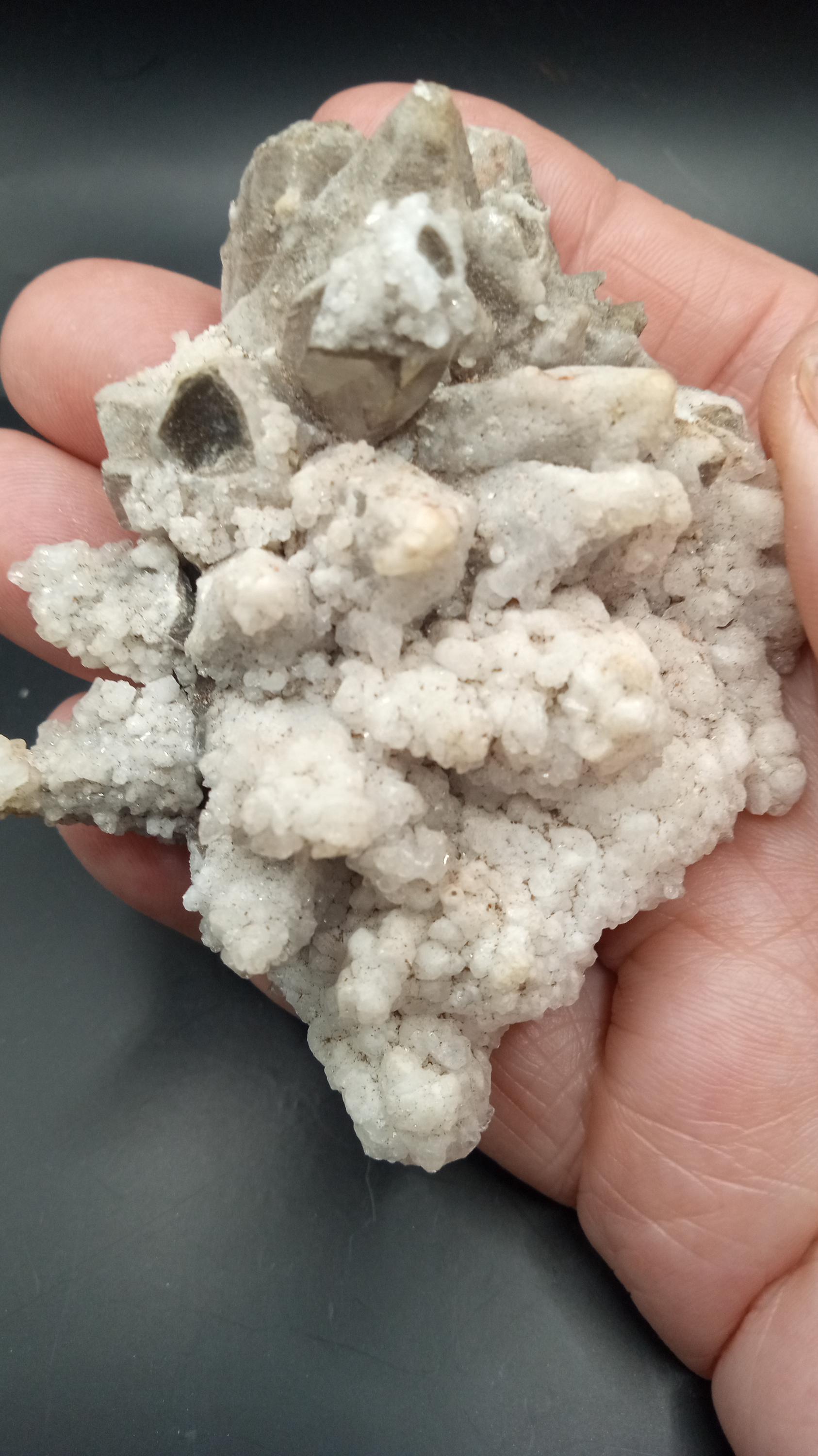 Beautiful White/ Black Chalcedony / Calcite Mineral 