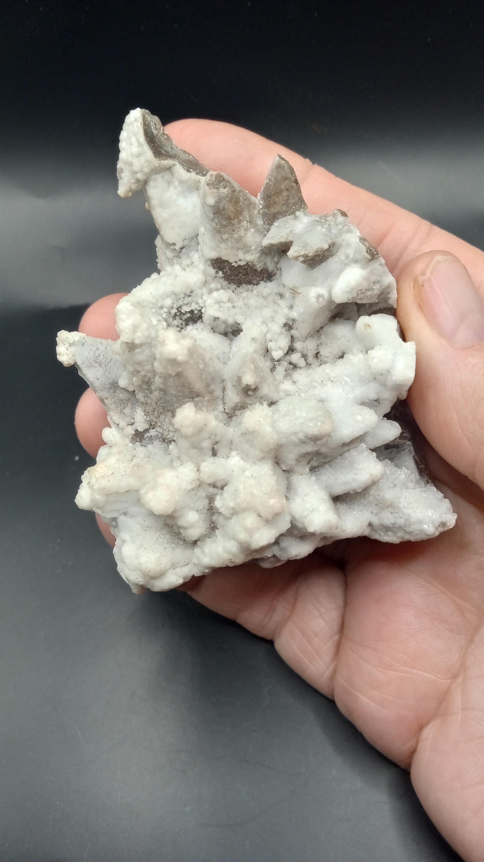 Beautiful White/ Black Chalcedony / Calcite Mineral 