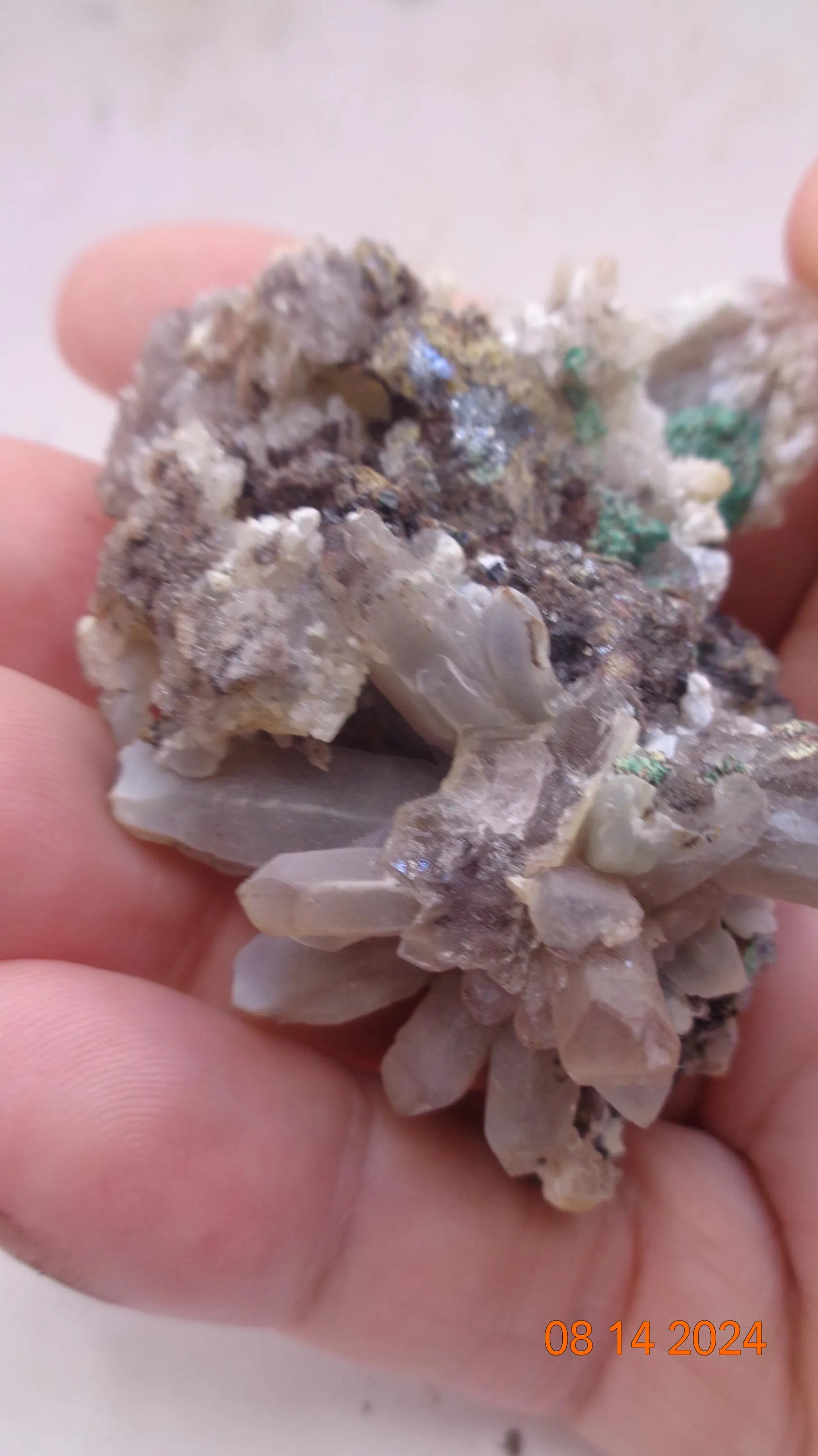 Smoky Quartz, Malachite w/ Quartz Points