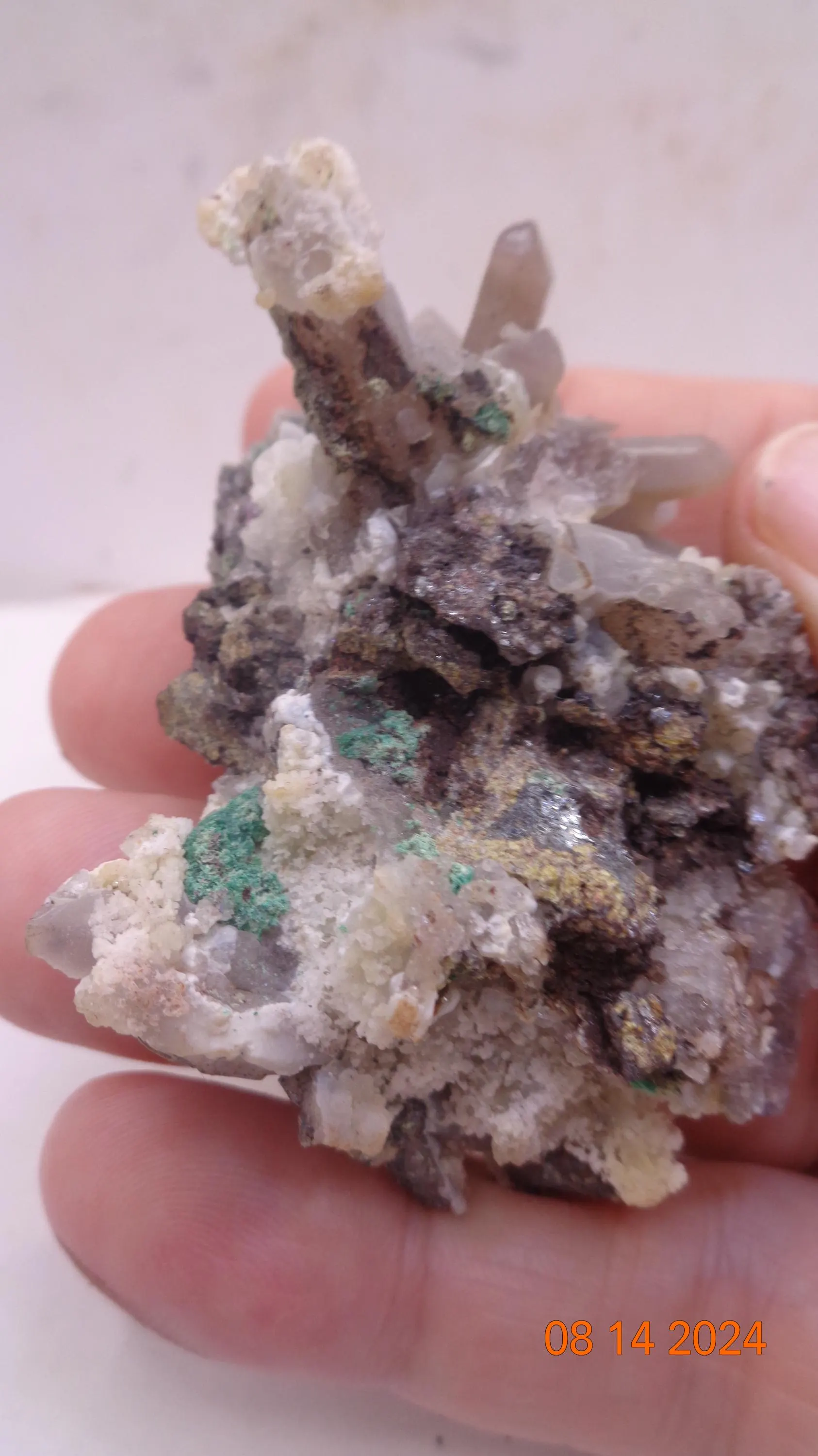 Smoky Quartz, Malachite w/ Quartz Points