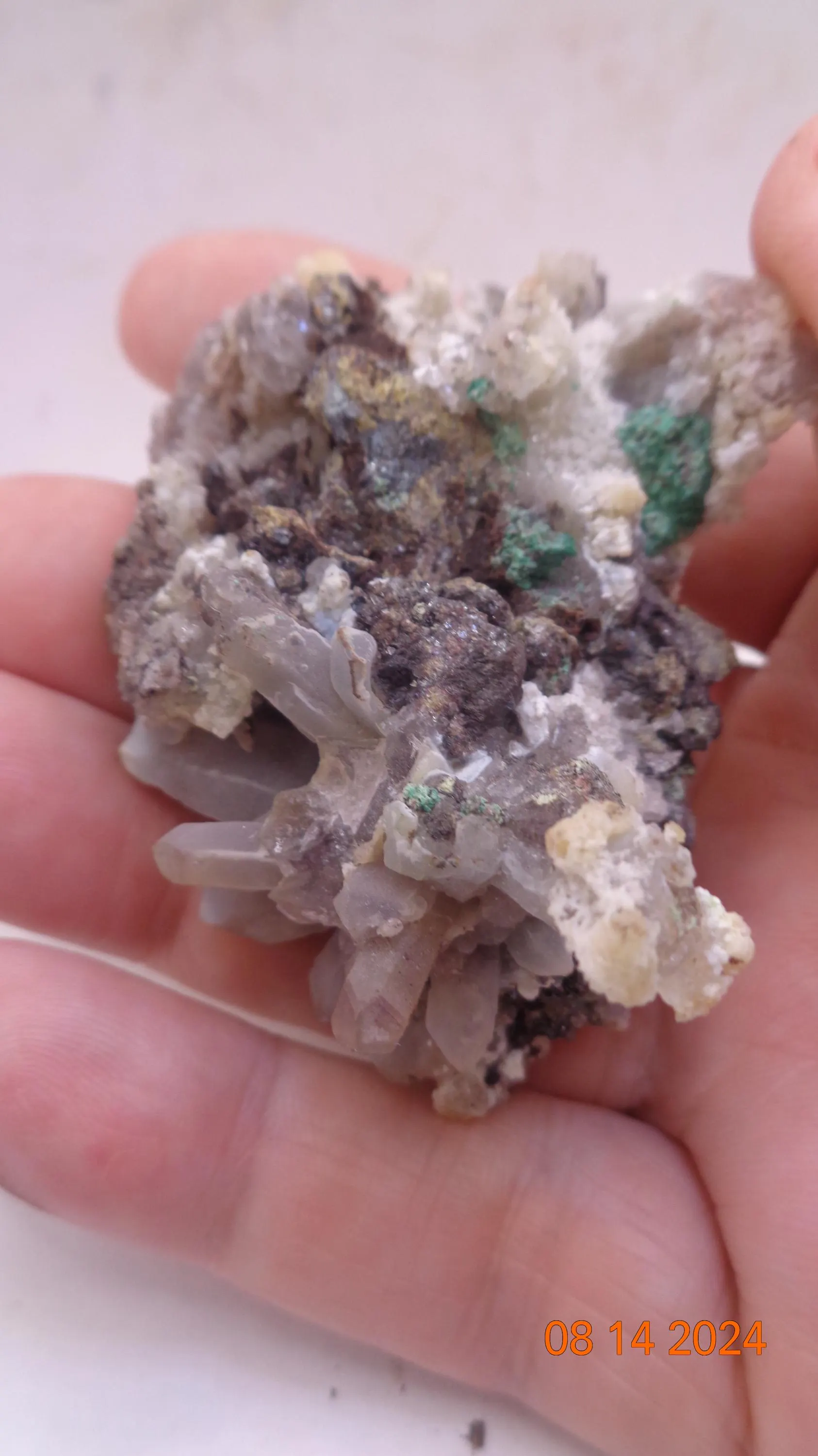 Smoky Quartz, Malachite w/ Quartz Points