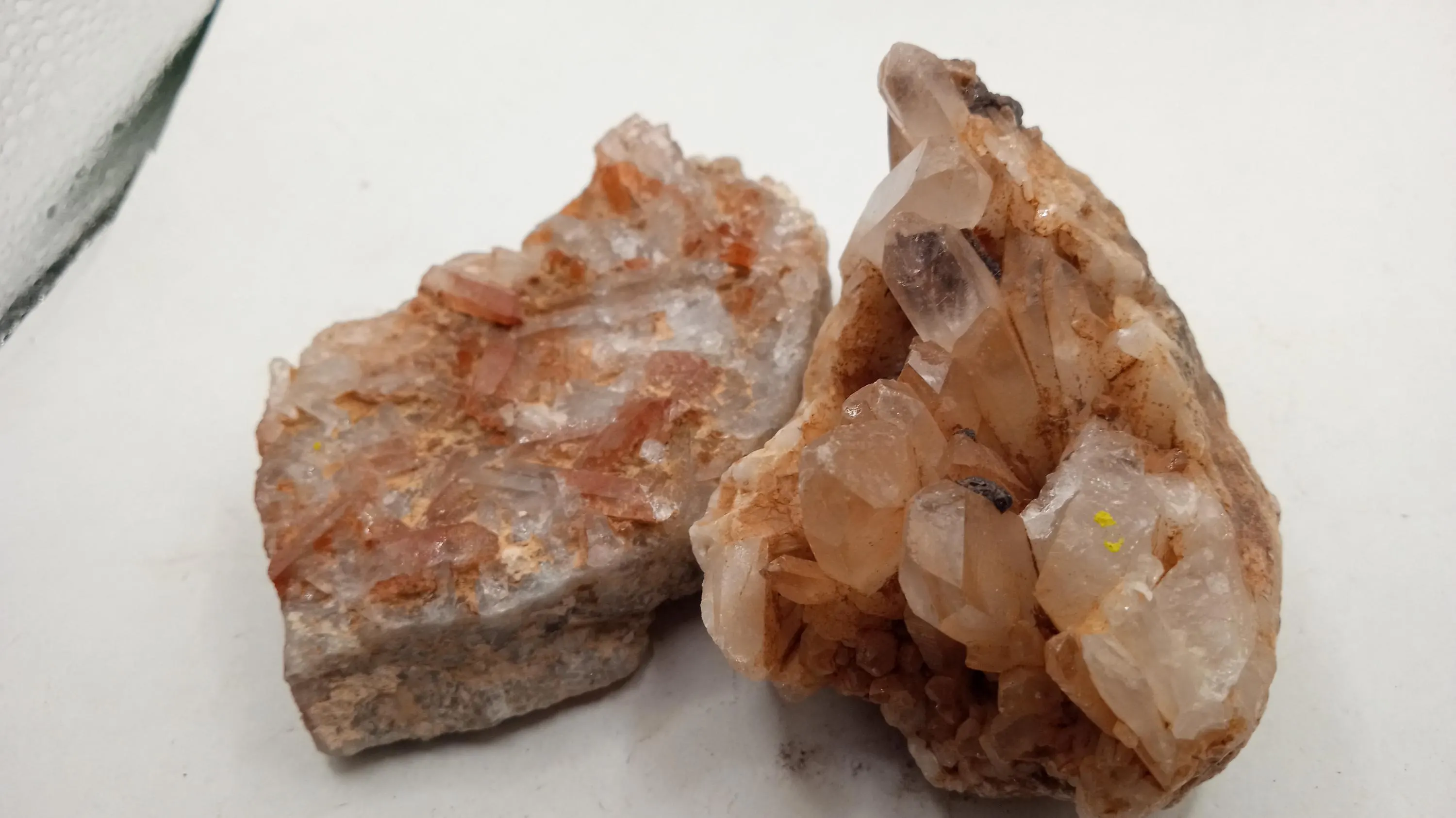 Quartz Red & Clear ( 2 ) Included - Mineral Specimens