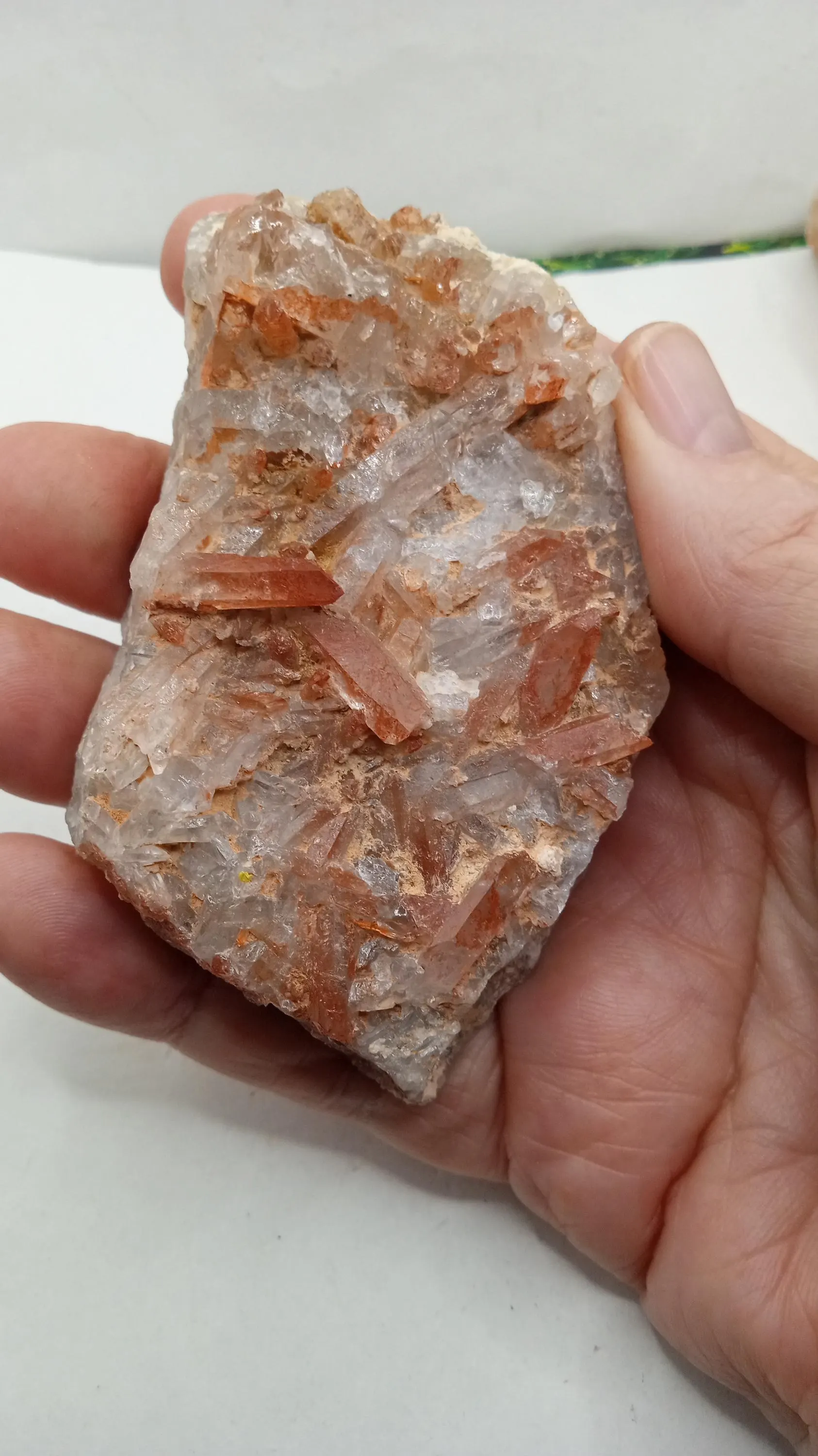 Quartz  Red & Clear  ( 2 ) Included - Mineral Specimens
