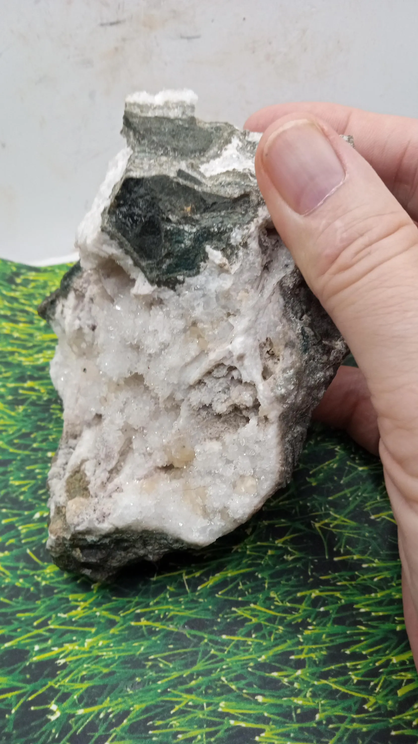 White & Clear Quartz w/ Nickeline - very nice specimen -