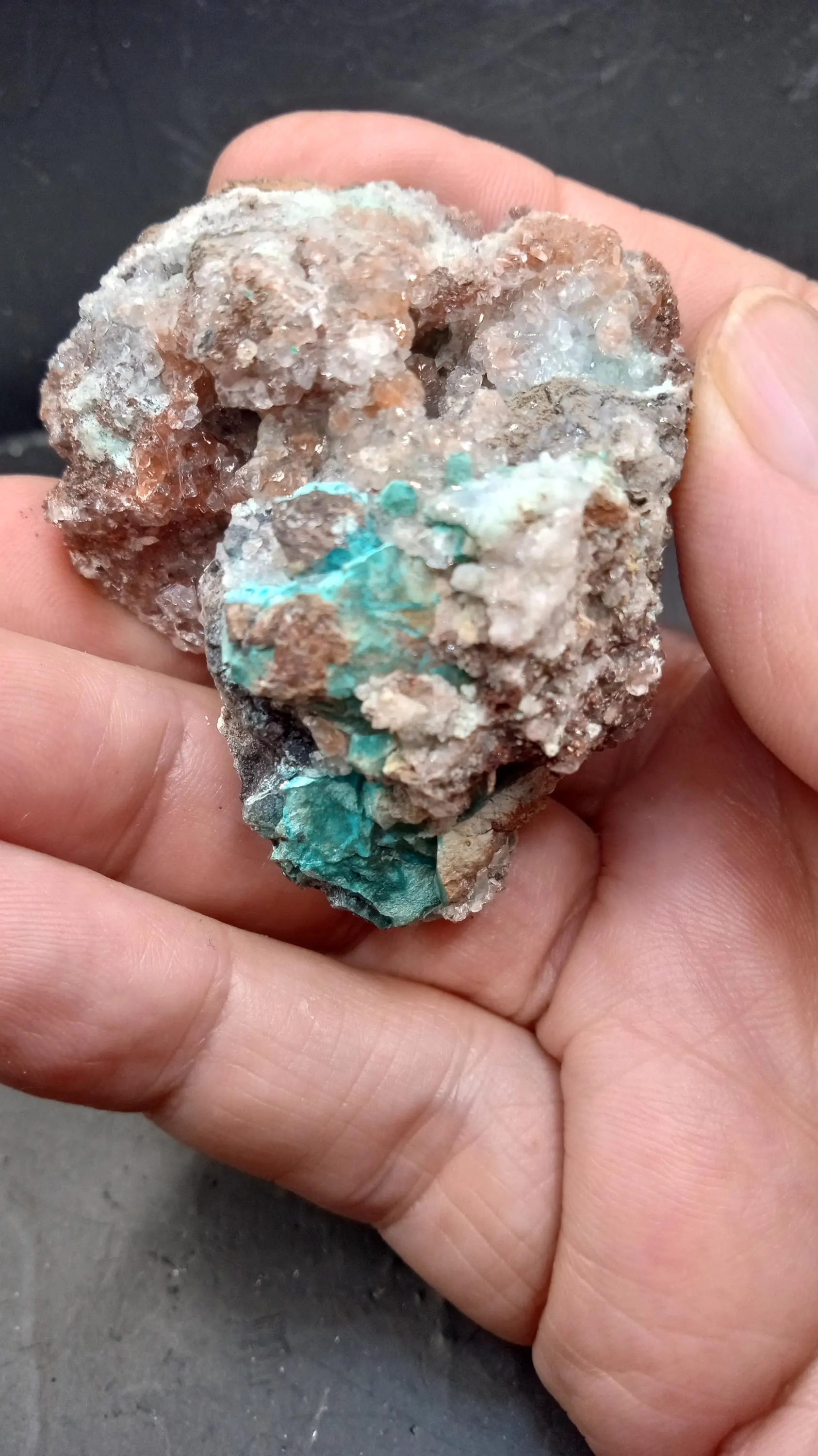 Rosasite and Hemimorphite  Calcite Crystals