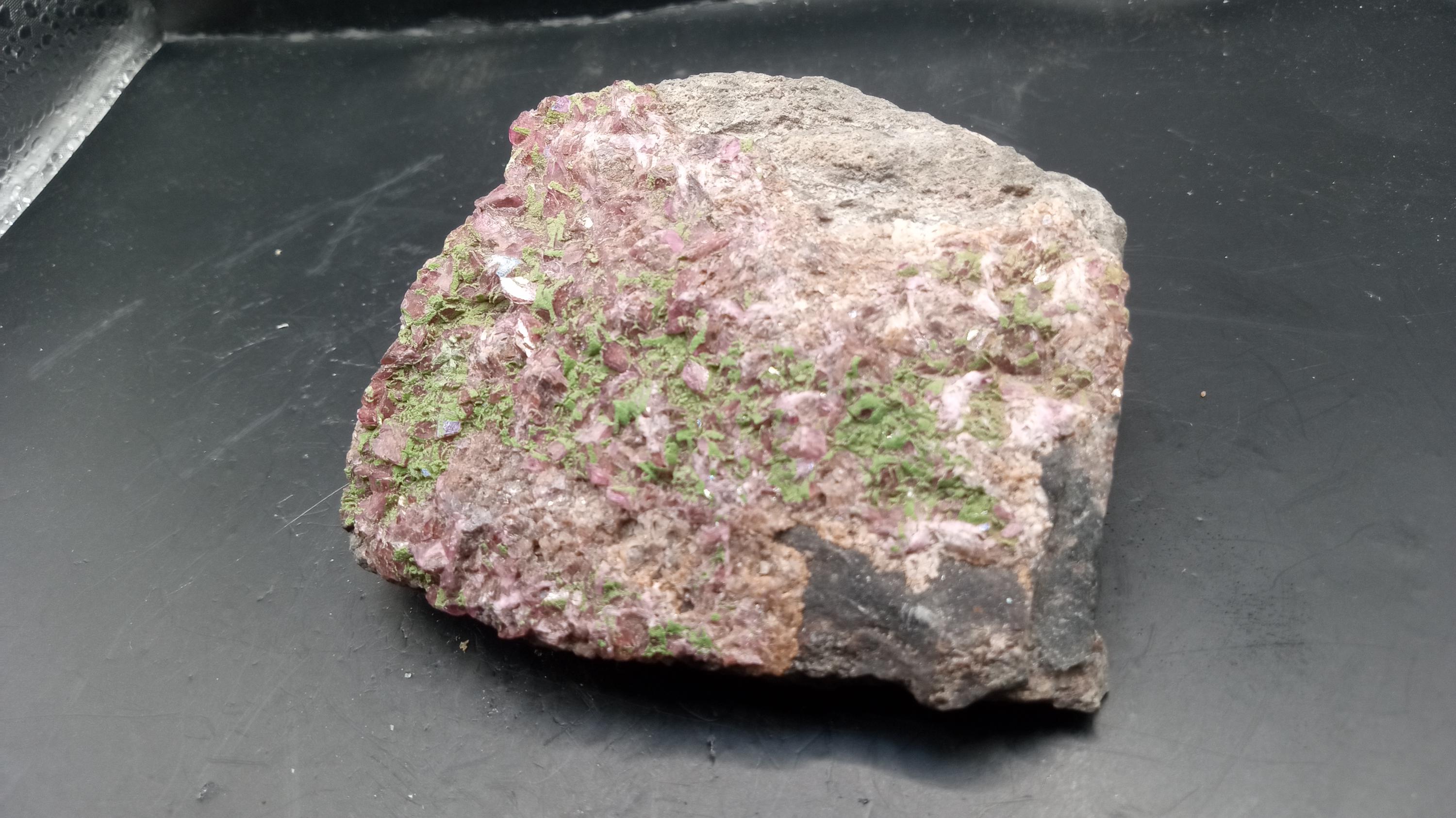 Red Calcite Crystals with Conichalcite Mineral
