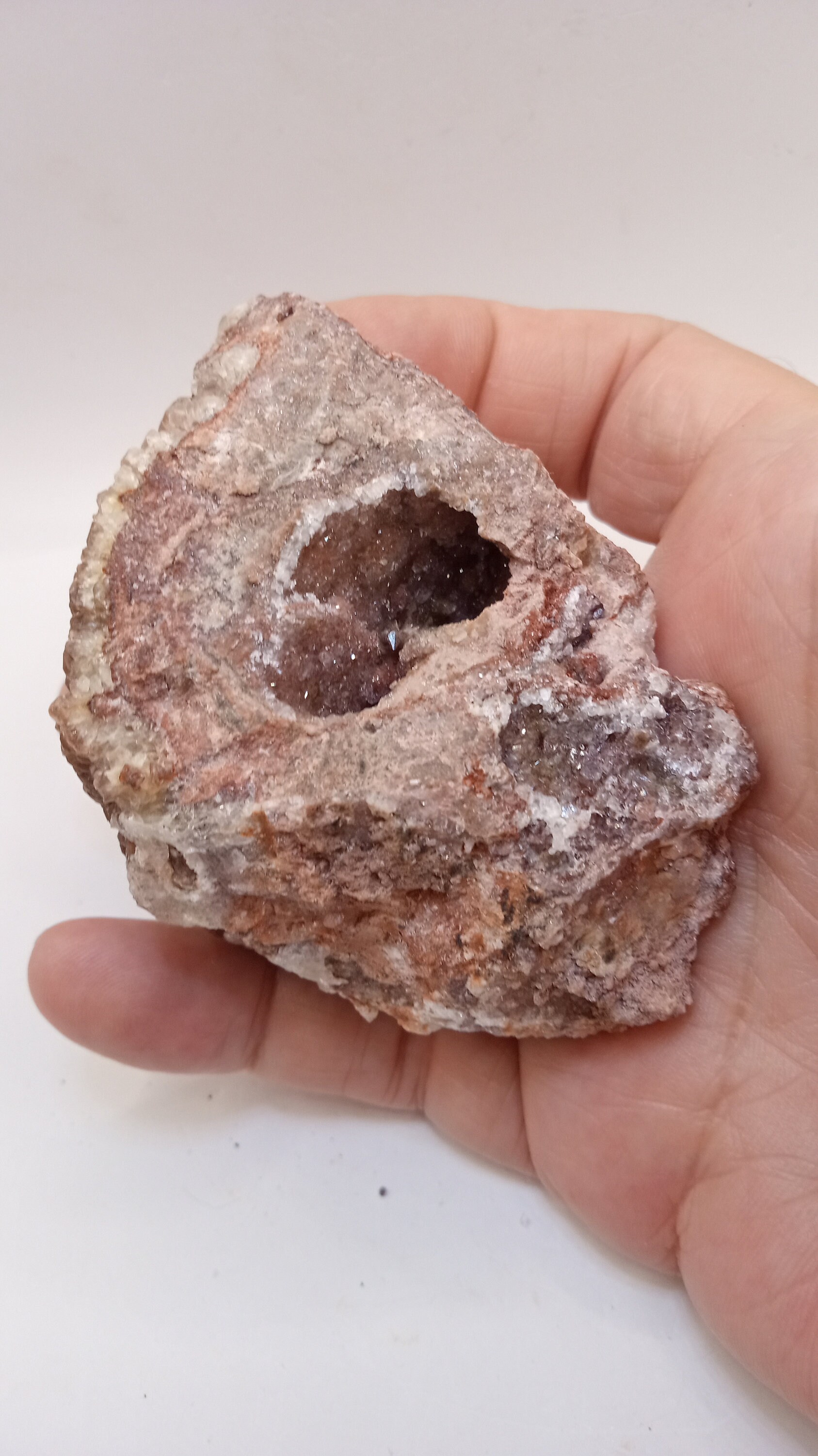 Quartz Crystals with Pocket of tiny crystals Citrine