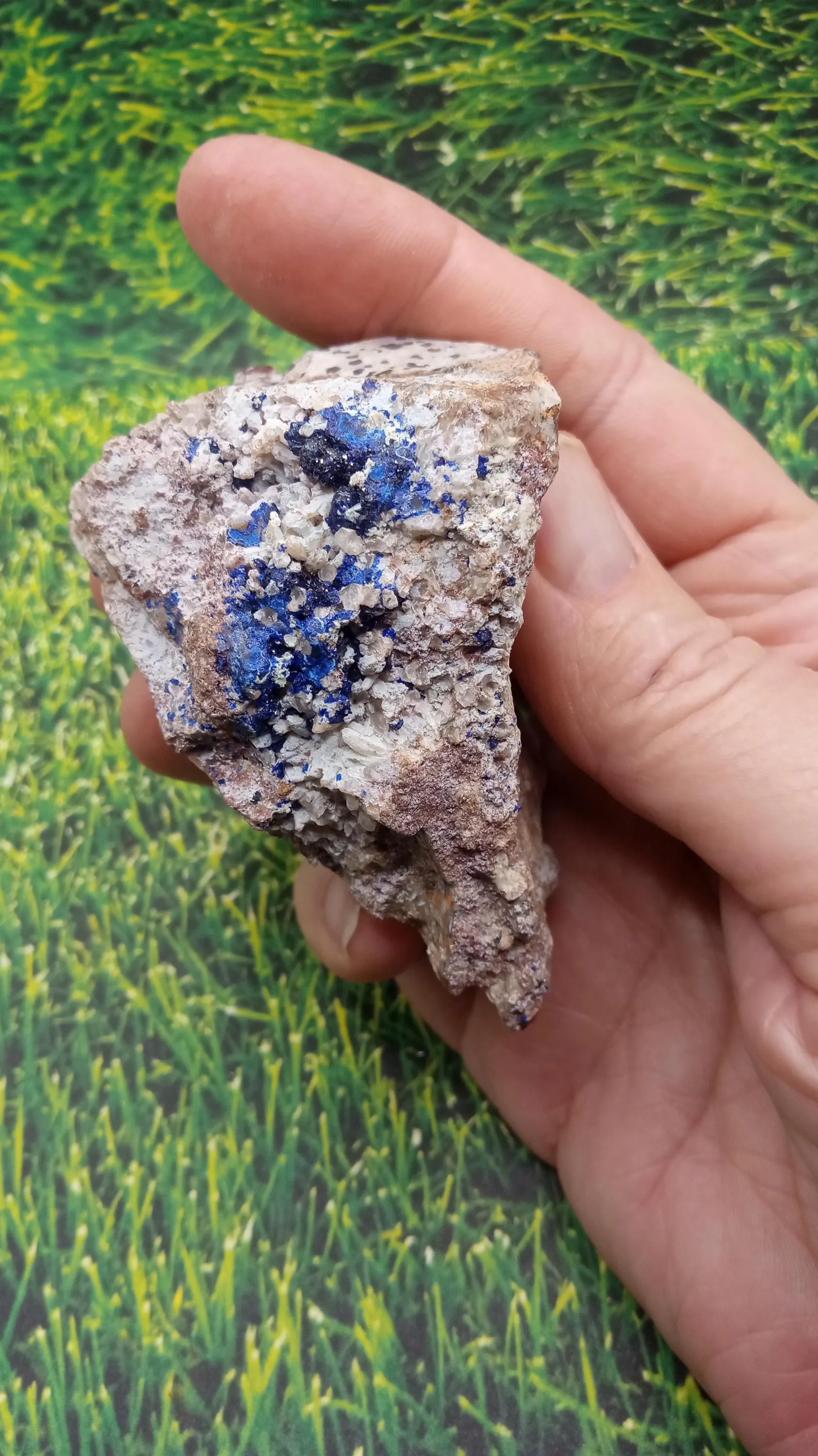 Blue Azurite w/ Halite Mineral Specimen - New Mexico
