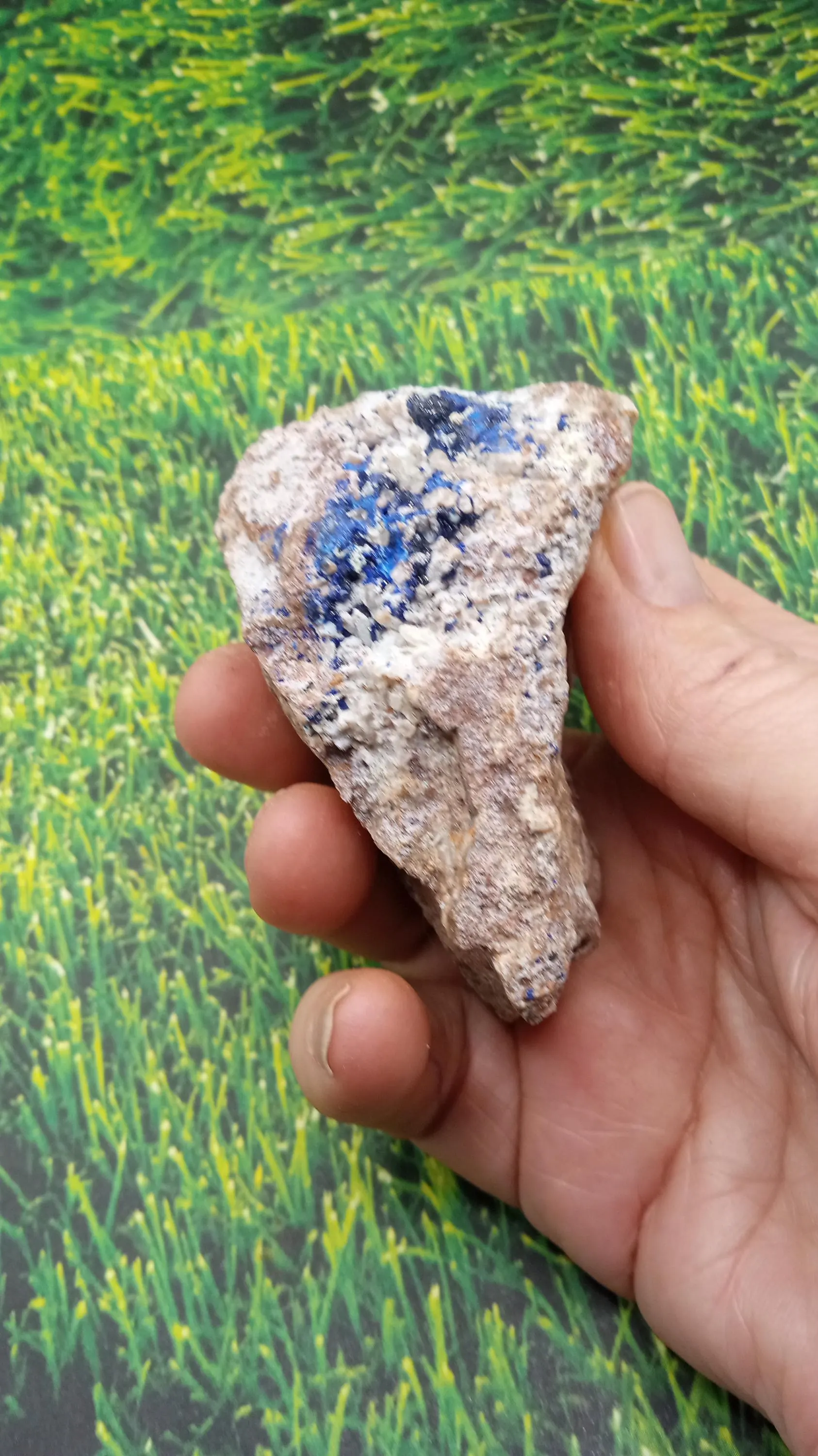 Blue Azurite w/ Halite Mineral Specimen - New Mexico
