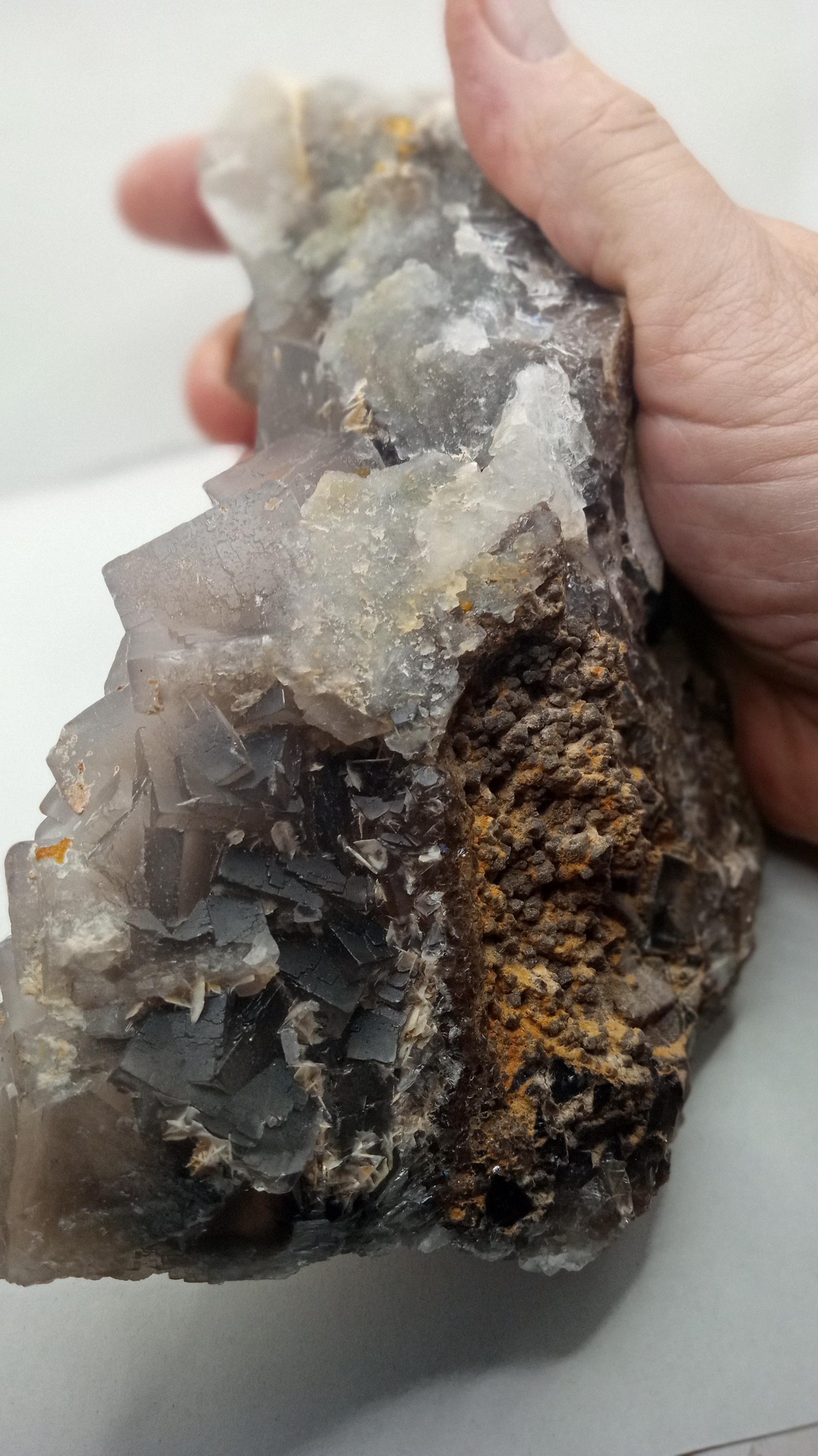 Smoky Quartz with Beautiful Fluorite - Large -