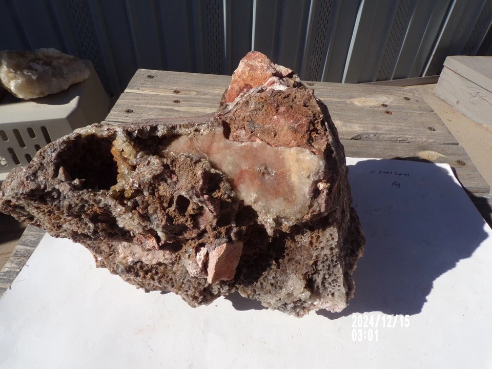 Dogtooth Calcite w/ Clear & Red Calcite Impressive LG Specimen