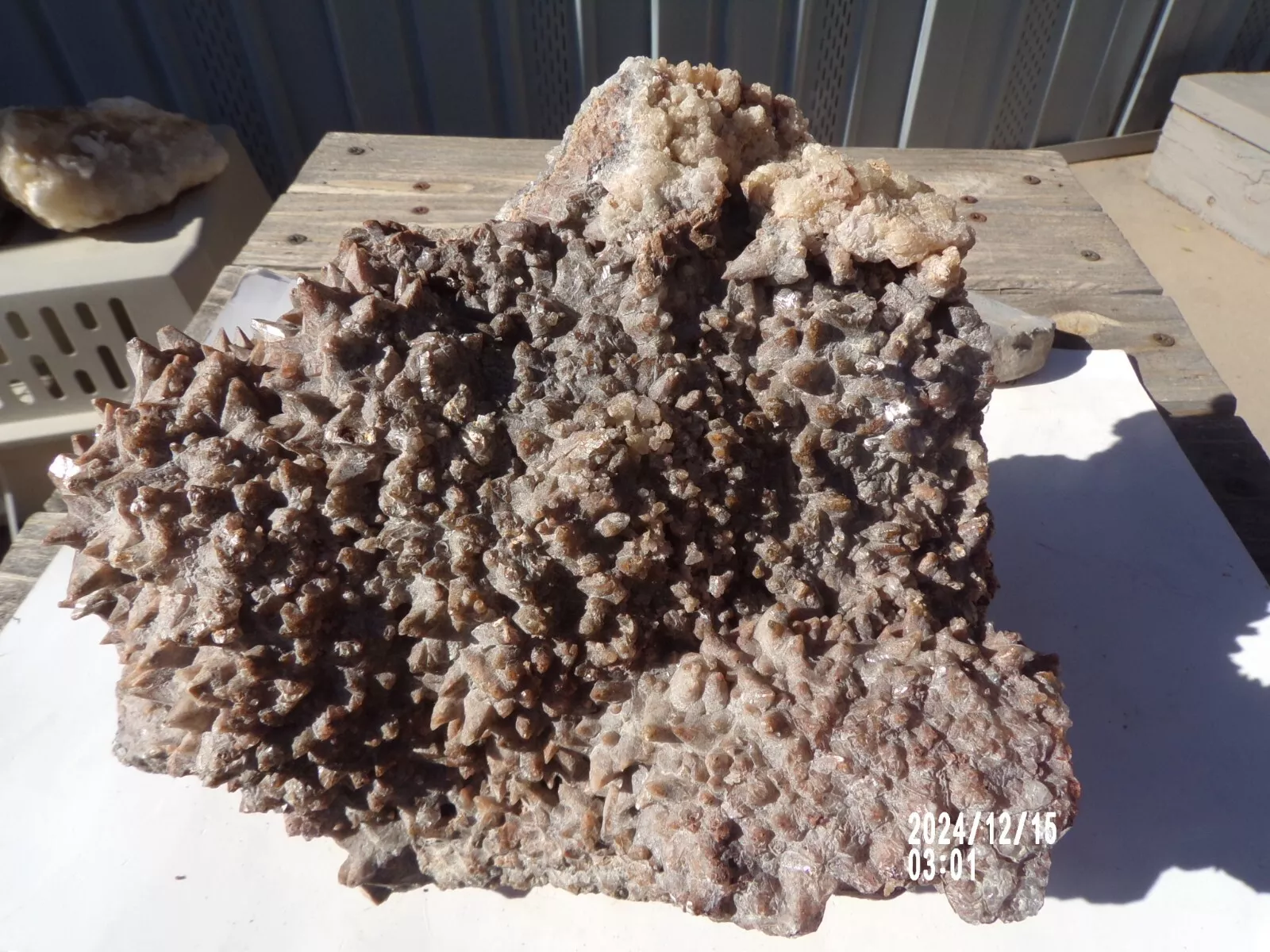 Dogtooth Calcite w/ Clear & Red Calcite Impressive LG Specimen