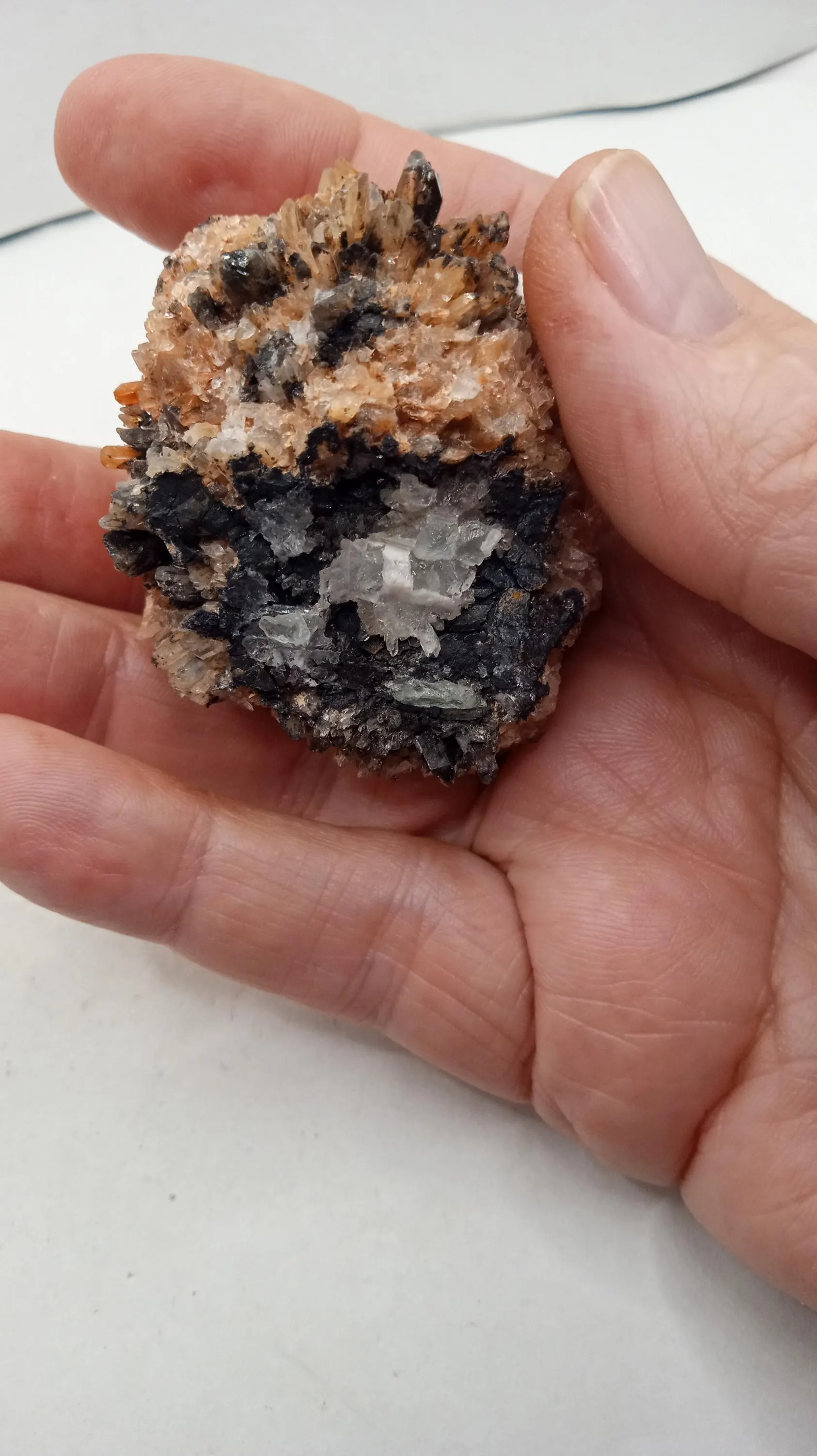 Creedite w/ Stilbite Mineral Specimen -