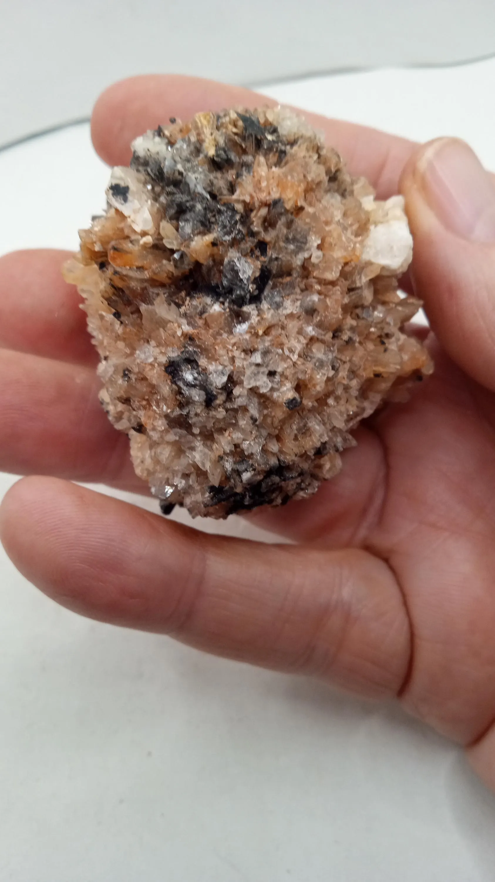 Creedite w/ Stilbite Mineral Specimen -