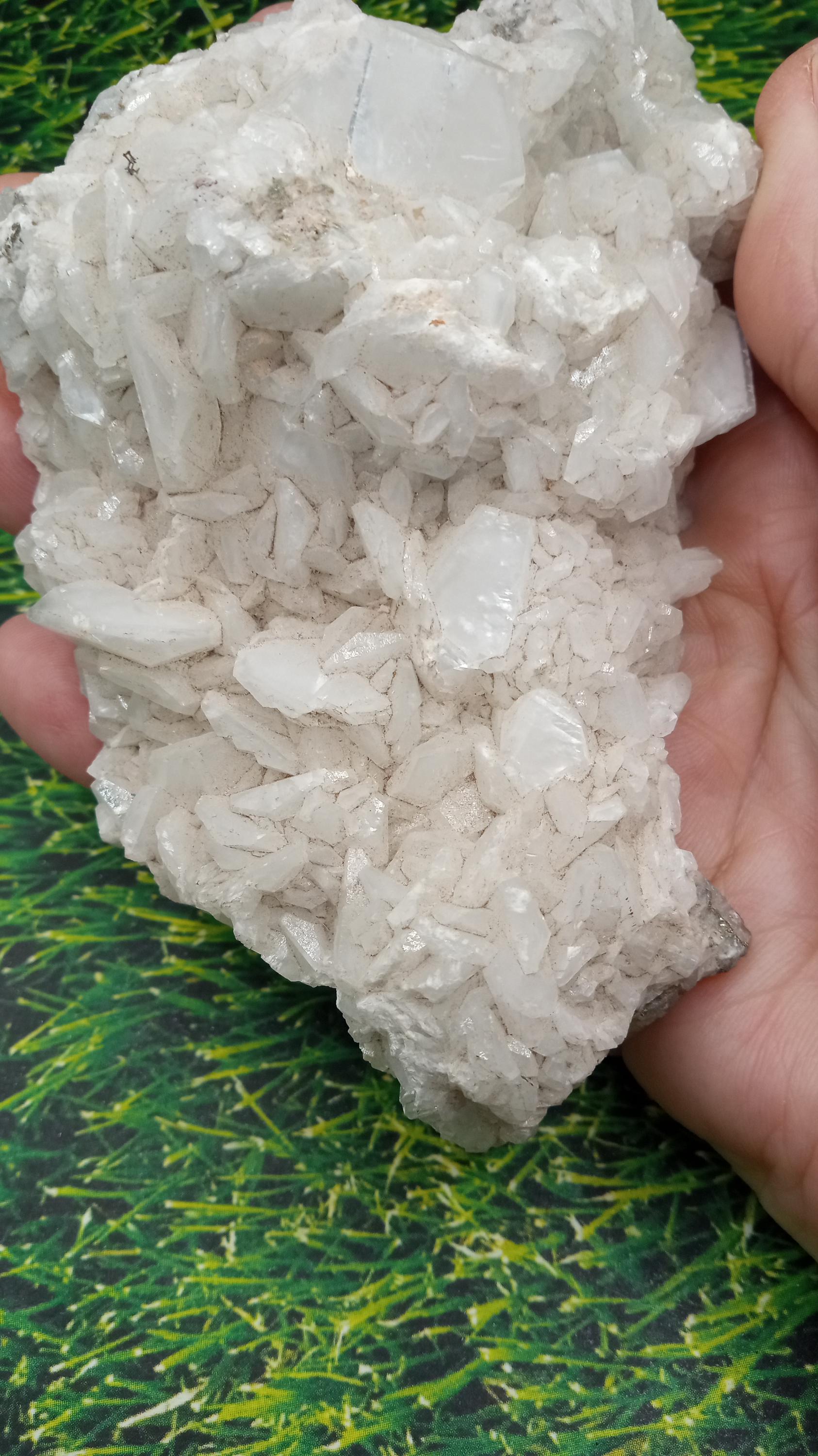 White Calcite w/ Golden Pyrite  on Matrix,