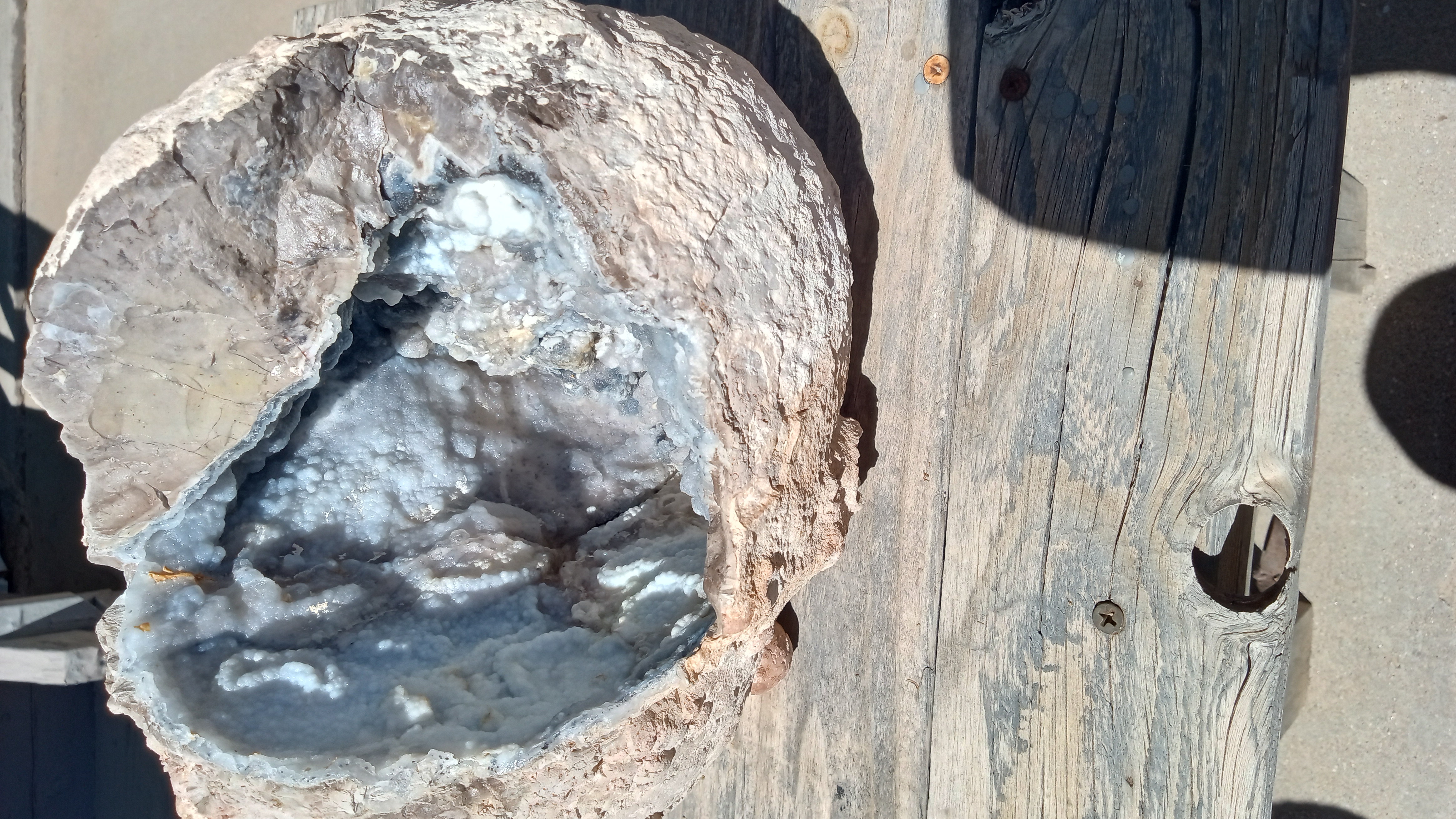 Giant Blue Druzy chalcedony  Geode Mineral Specimen Just Under 20 LBS