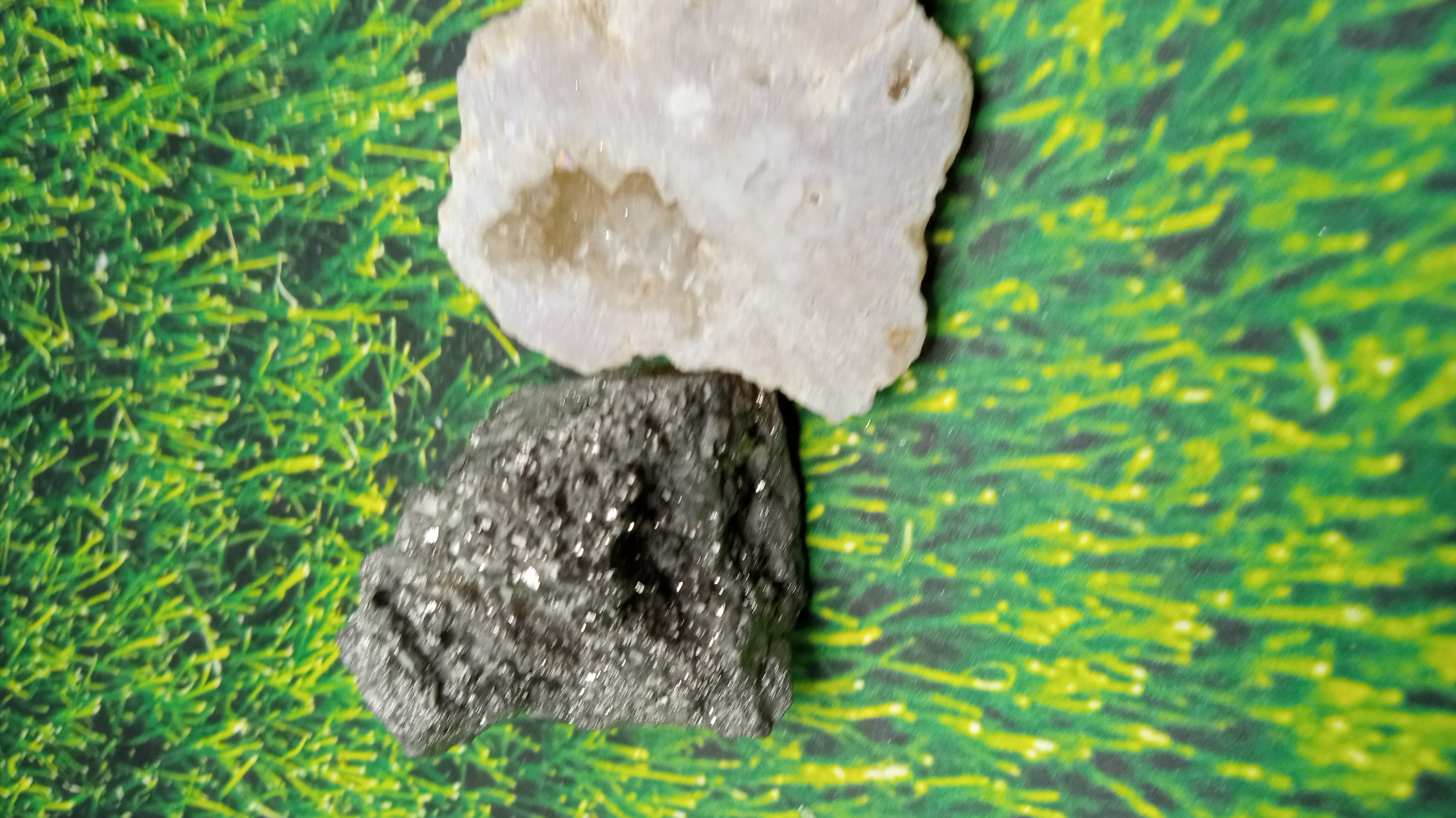 Silver Aura Druzy Crystal / Clear Crystal ~ ( 2 ) Included - 
