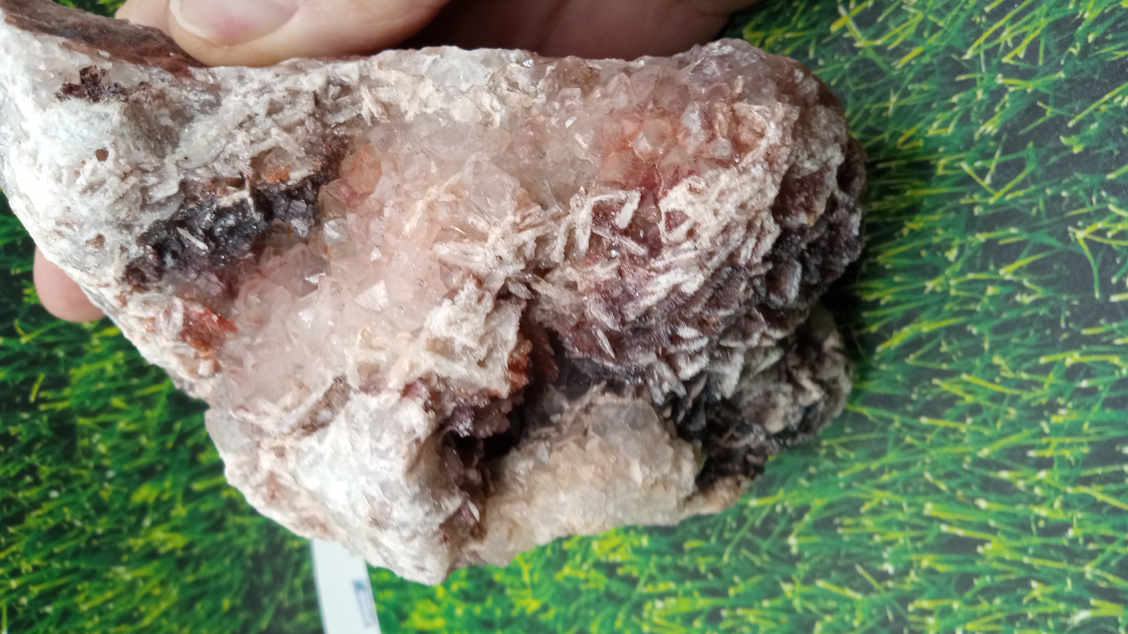 Cerussite with barite / Quartz -  from the Tsumeb Mine in Namibia