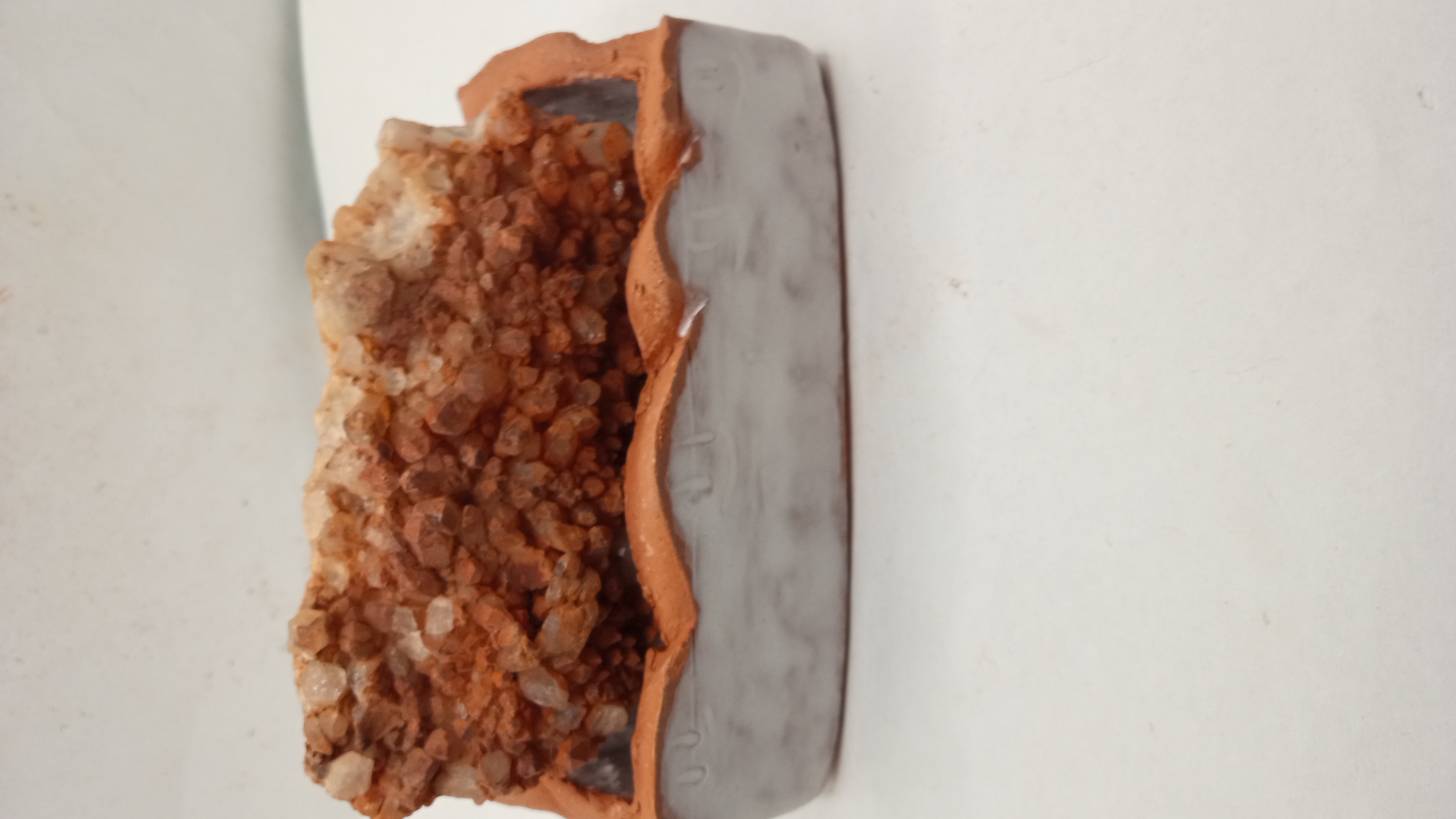 Orange Quartz in Porcelin stand - New Mexico -