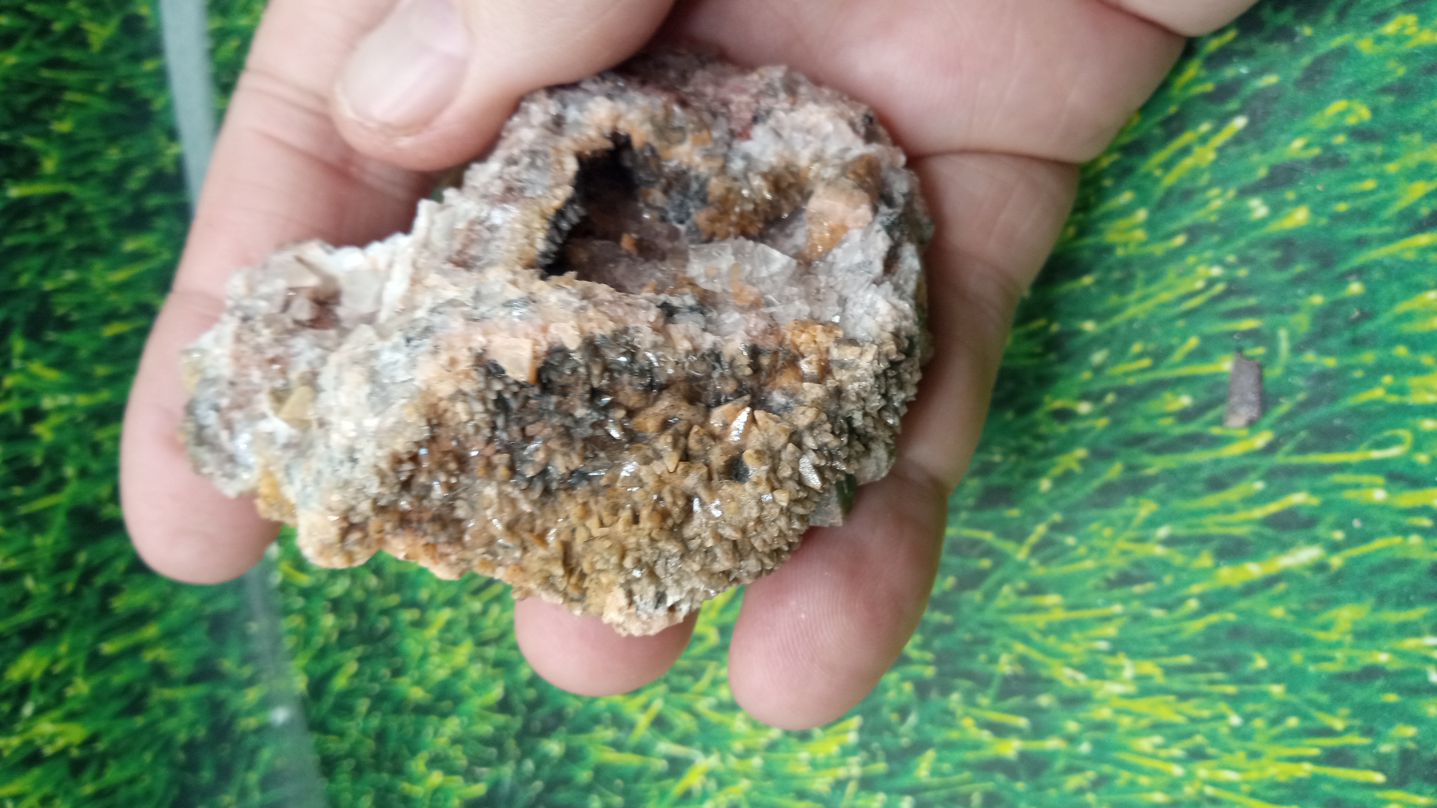 Creedite with Calcite with Display Stand -  Durango Creedite,