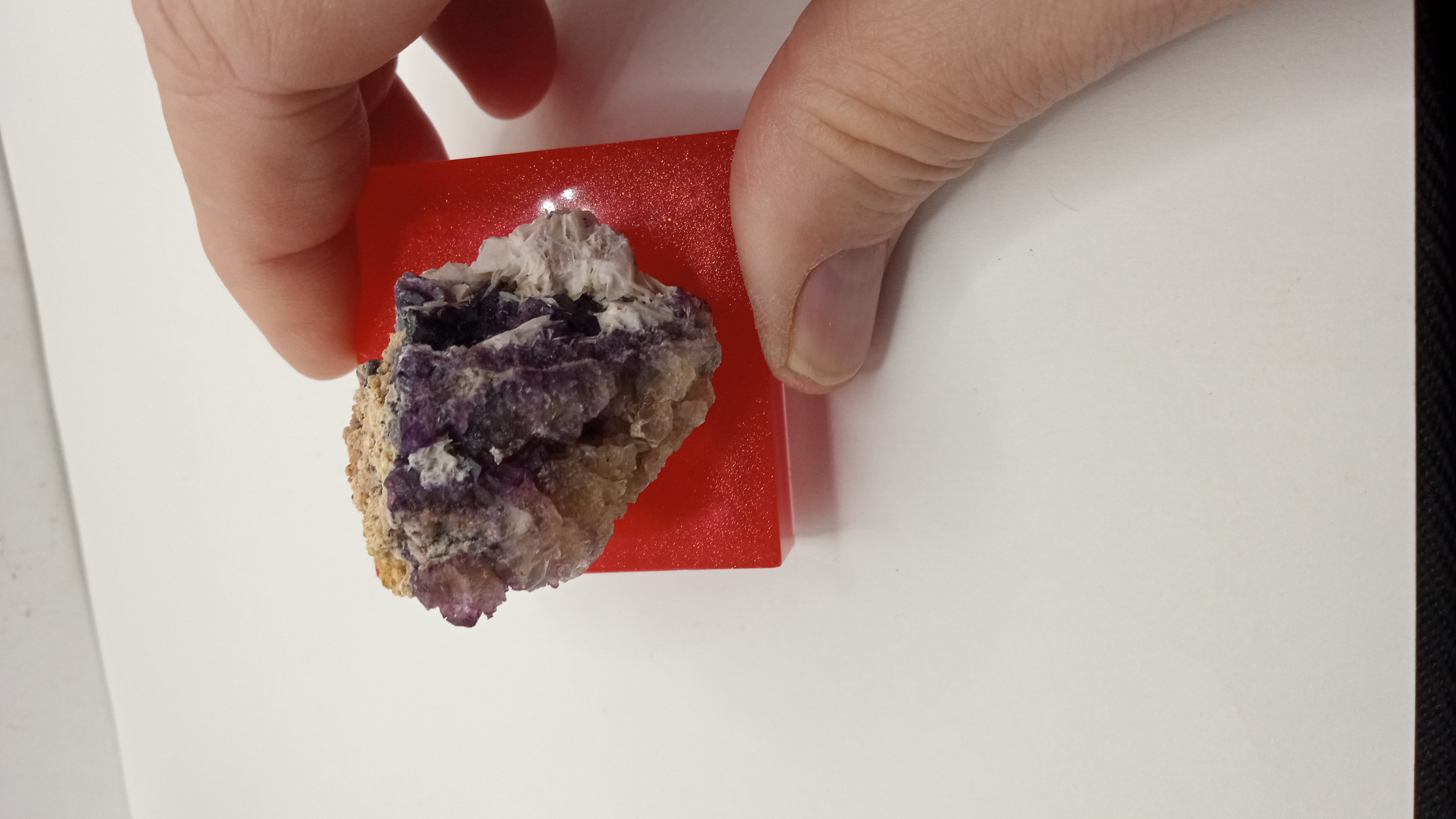 Purple fluorite light & Violet colors - on Stand - New Mexico -