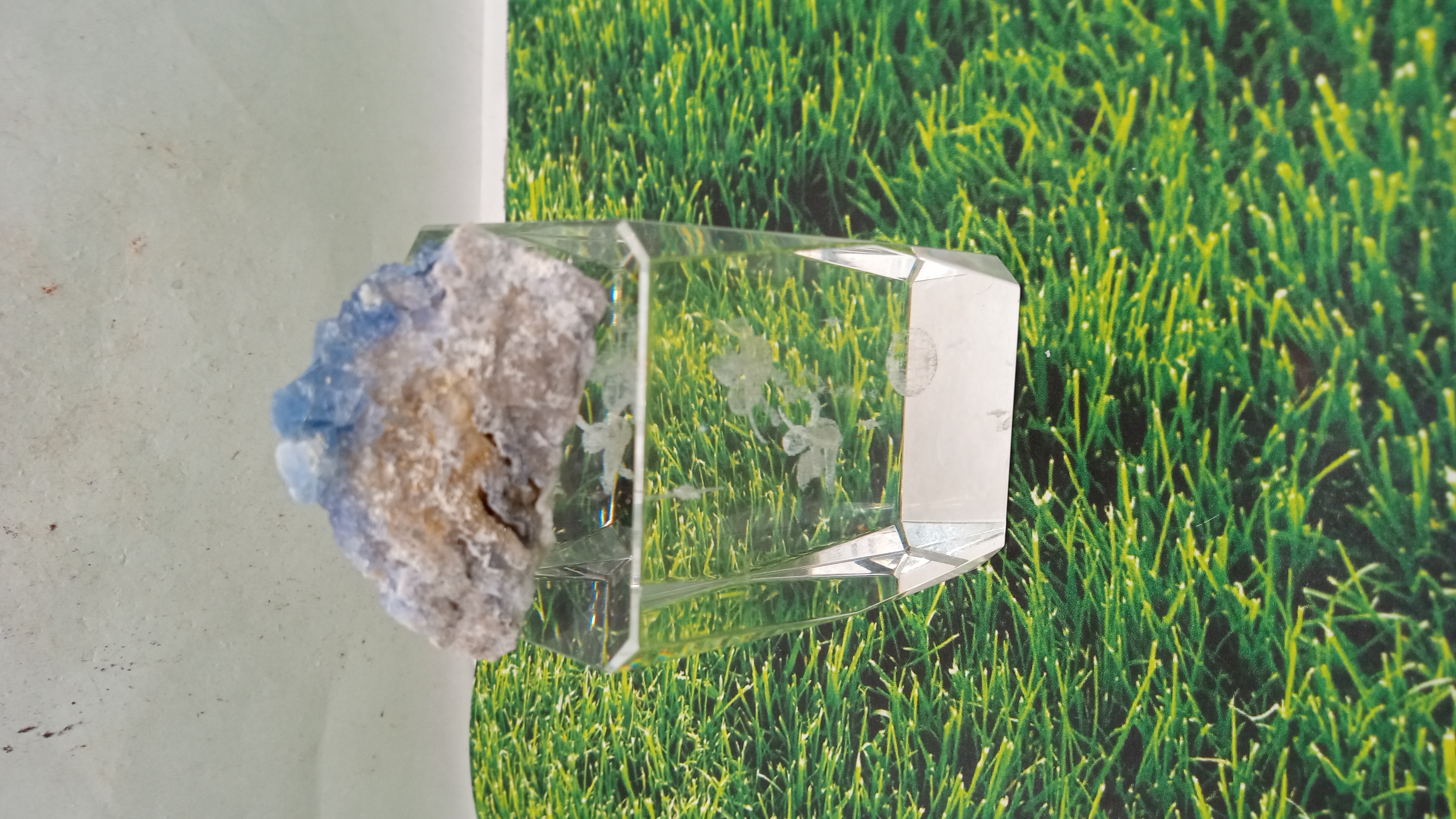 Beautiful Blue Fluorite on Clear Stand - Blanchard Mine - New Mexico -